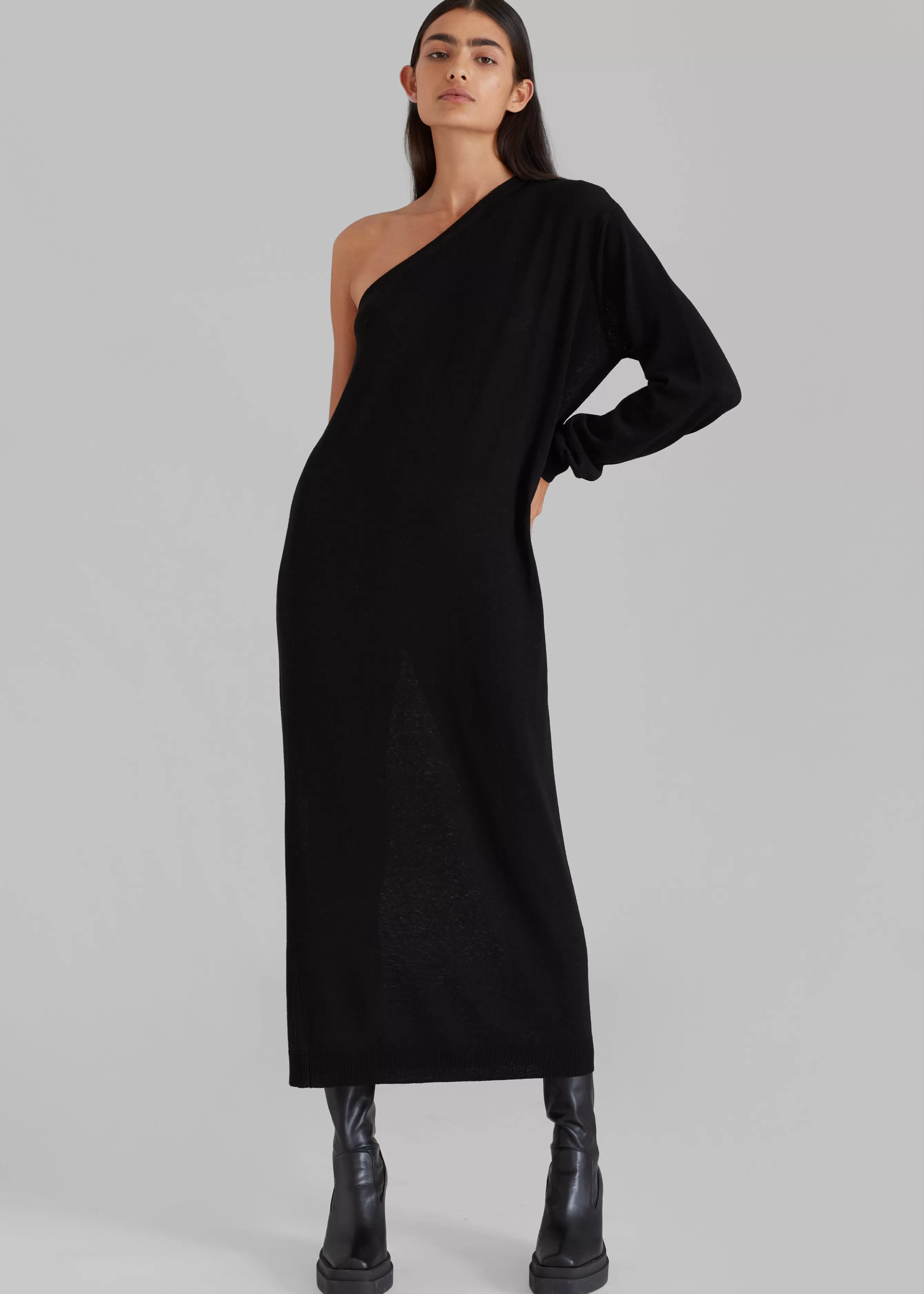 Women The Frankie Shop Lina One Shoulder Loose Knit Dress