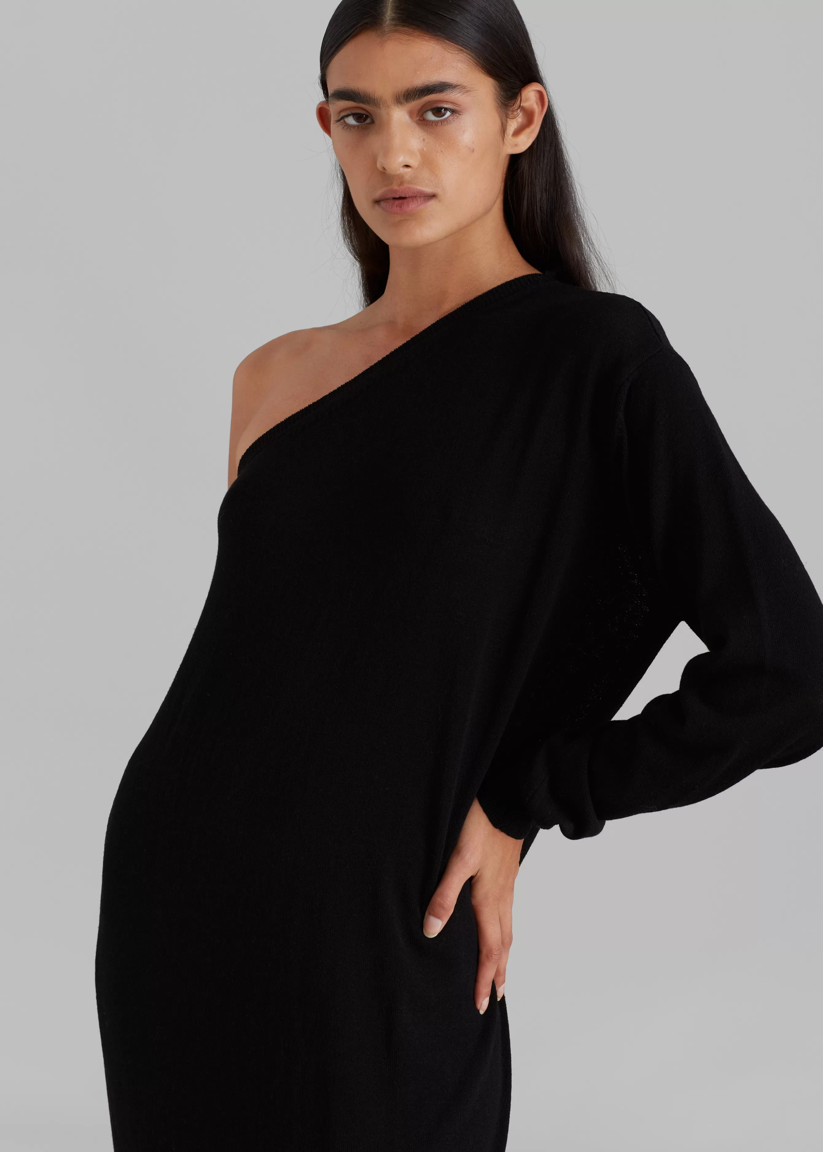 Women The Frankie Shop Lina One Shoulder Loose Knit Dress