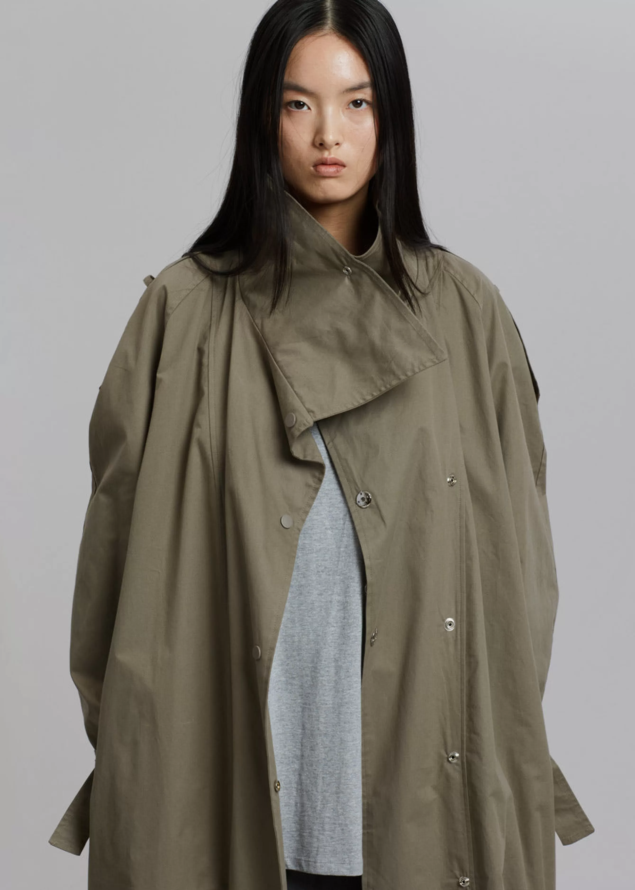 Women The Frankie Shop Lottie Wing Collar Trench Coat