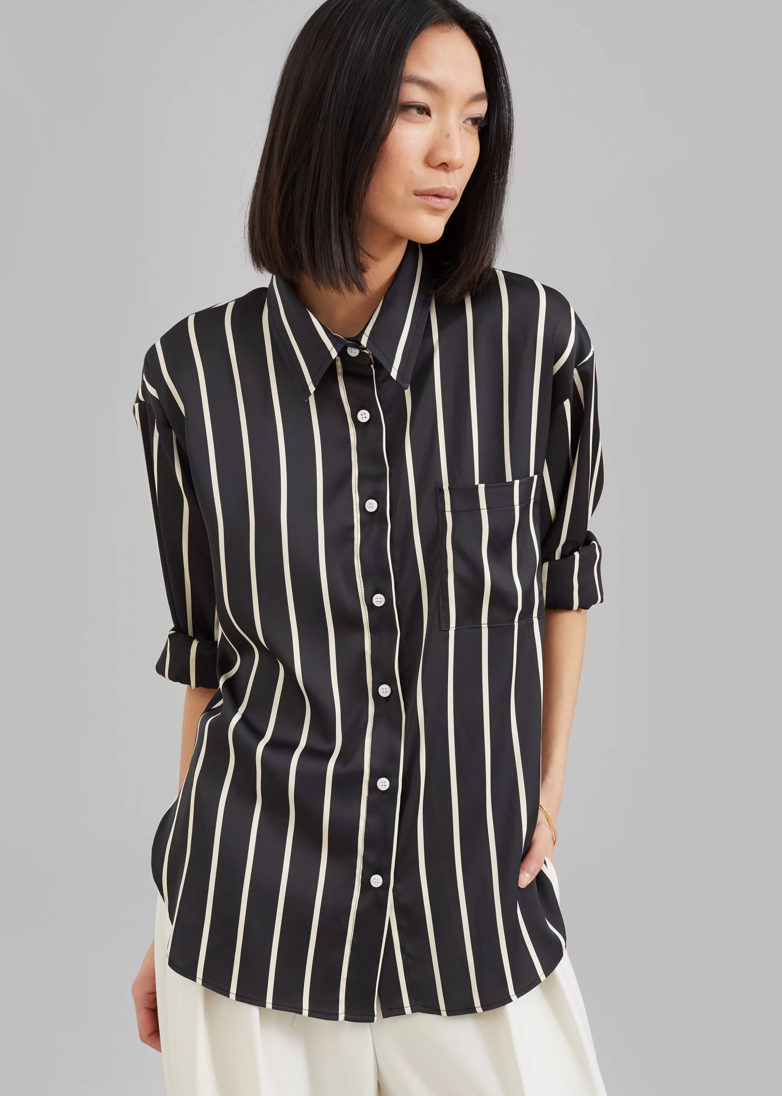 Women The Frankie Shop Lui Satin Shirt