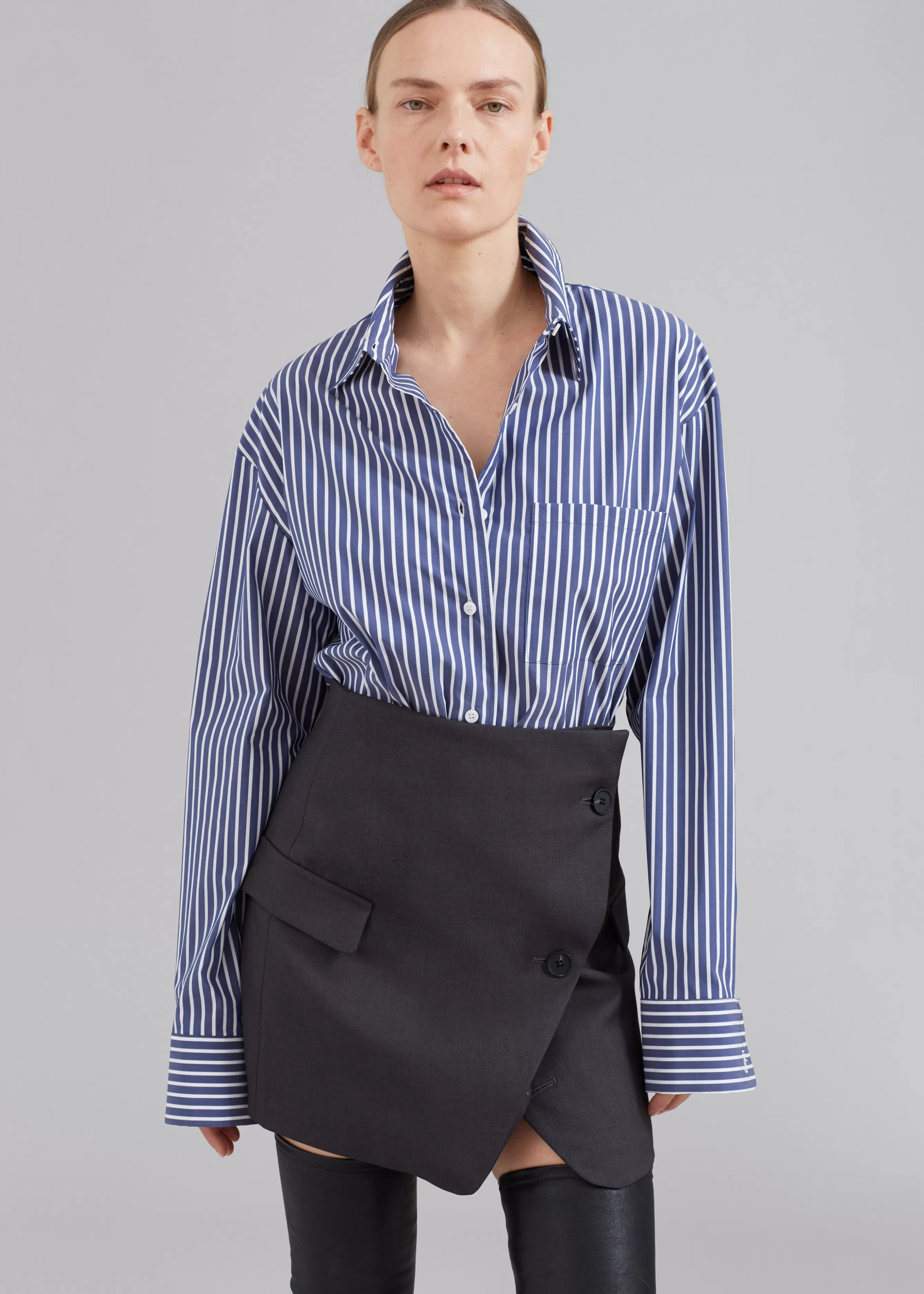 Women The Frankie Shop Lui Thin Stripe Shirt