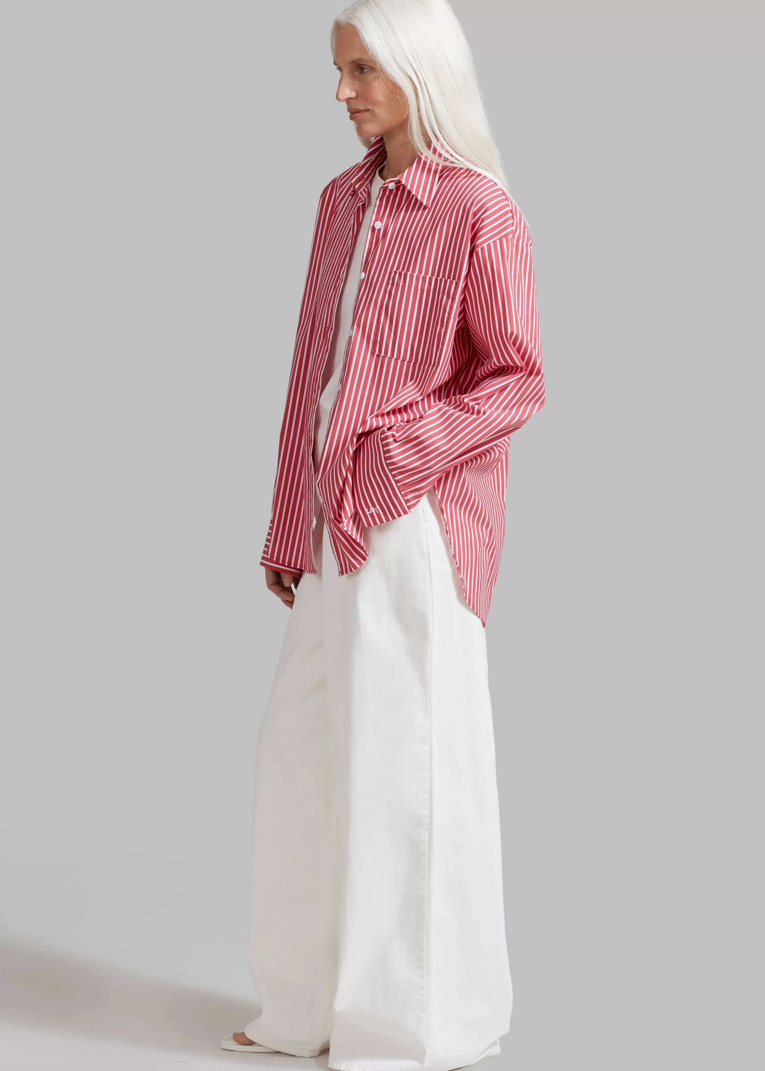 Women The Frankie Shop Lui Thin Stripe Shirt