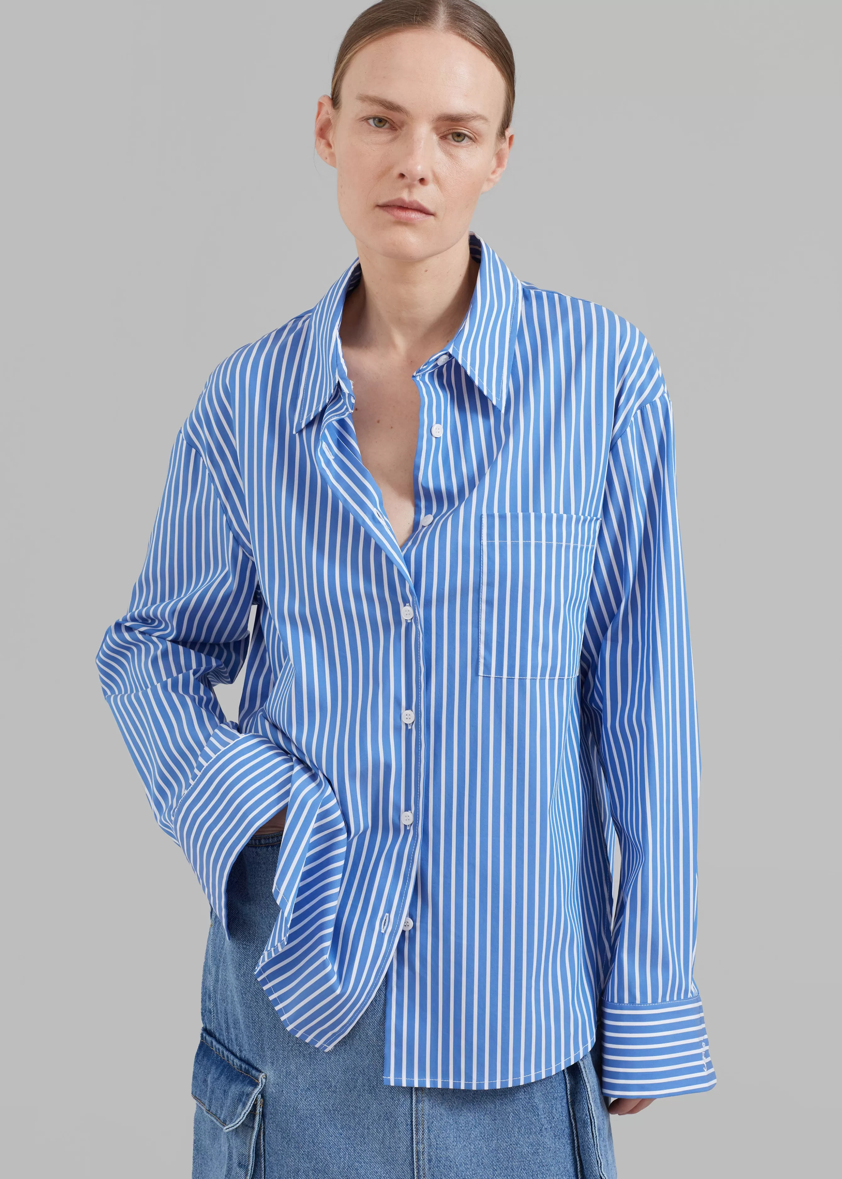 Women The Frankie Shop Lui Thin Stripe Shirt