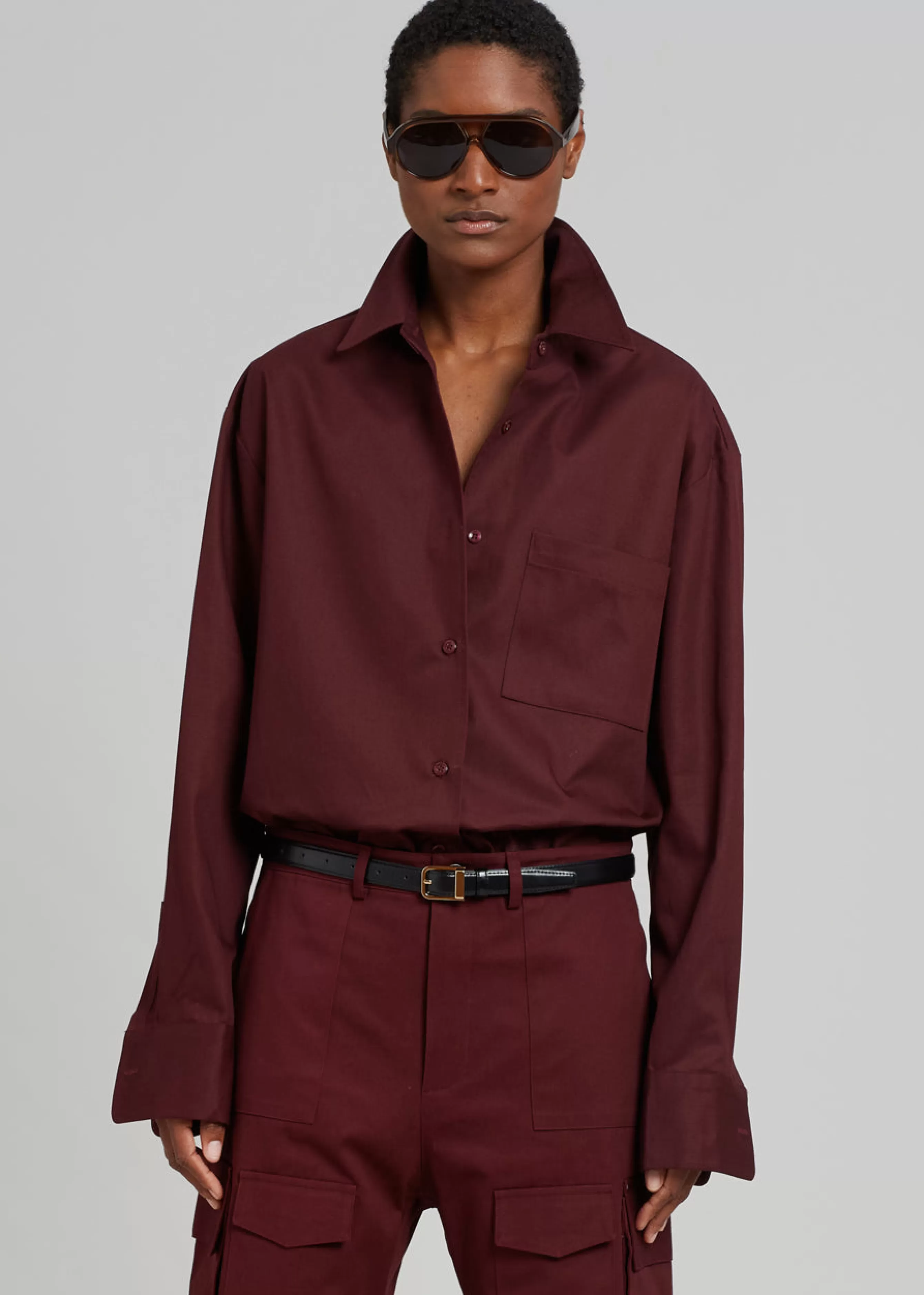 Women The Frankie Shop Lui Twill Overshirt