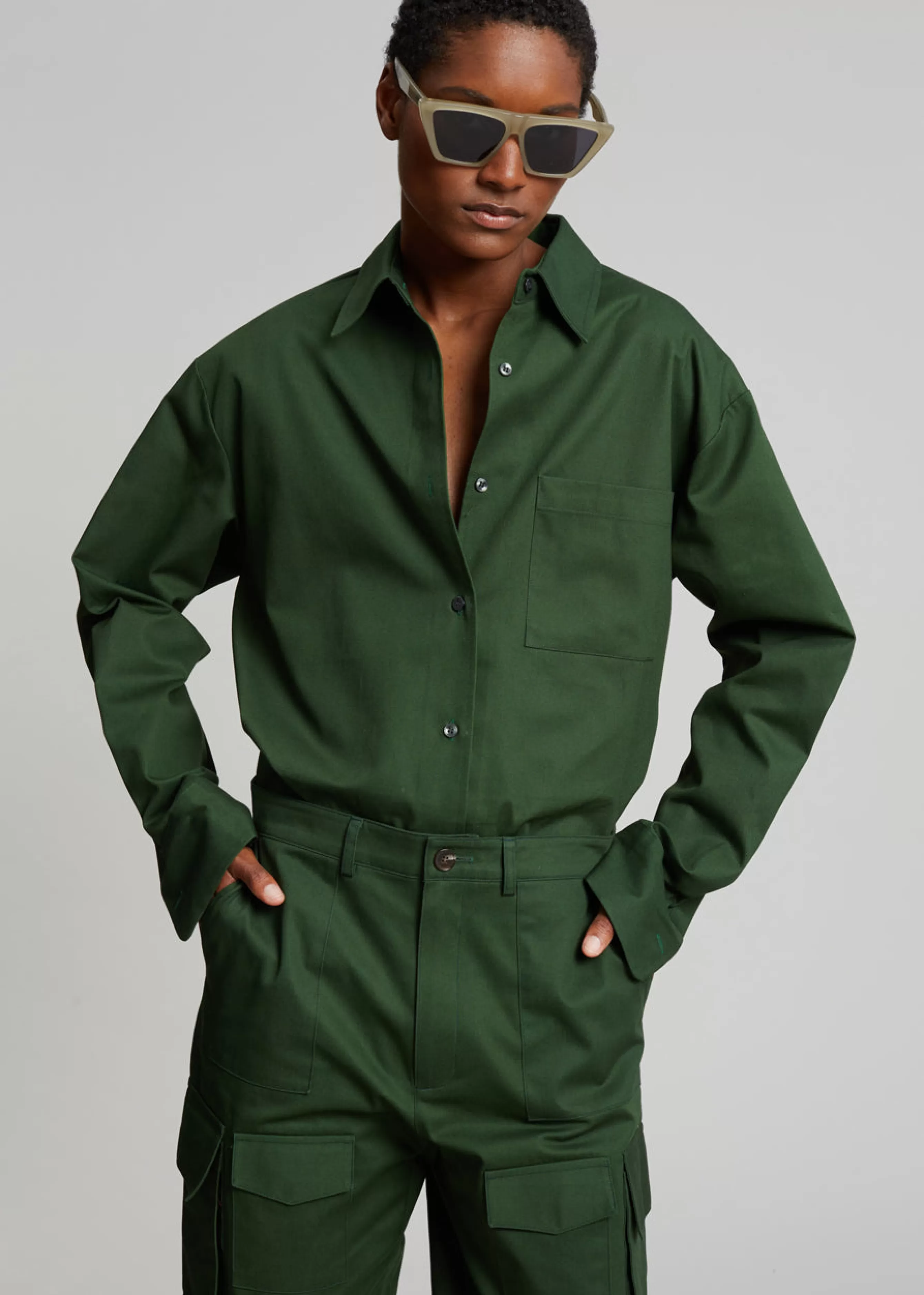 Women The Frankie Shop Lui Twill Overshirt