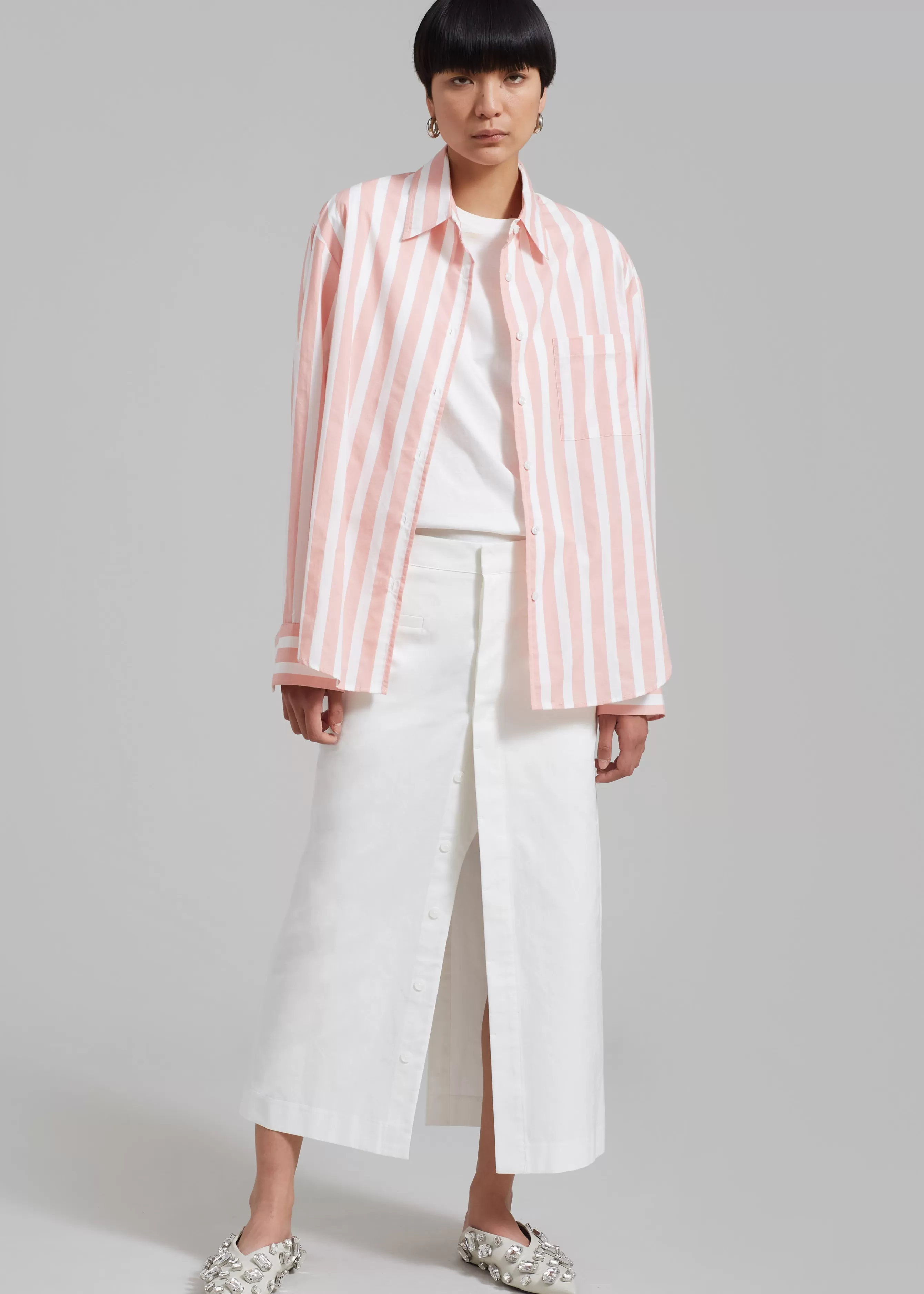 Women The Frankie Shop Lui Wide Stripes Shirt