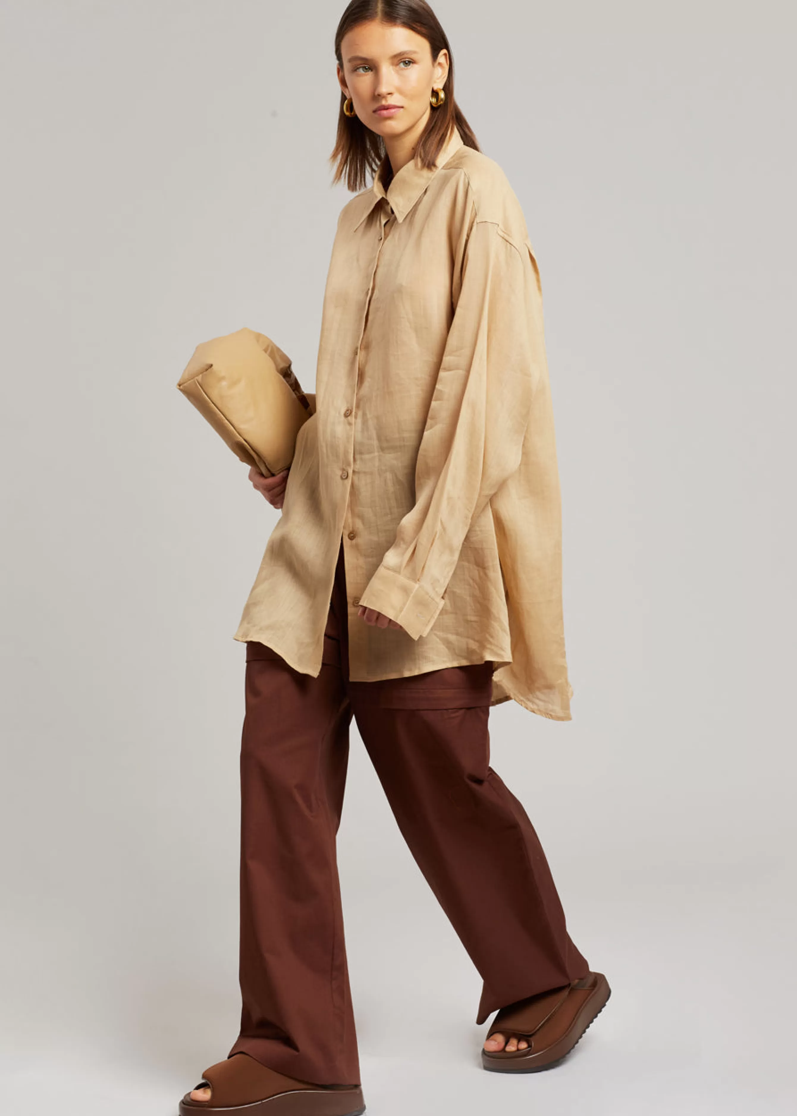 Women The Frankie Shop Marlow Oversized Linen Shirt