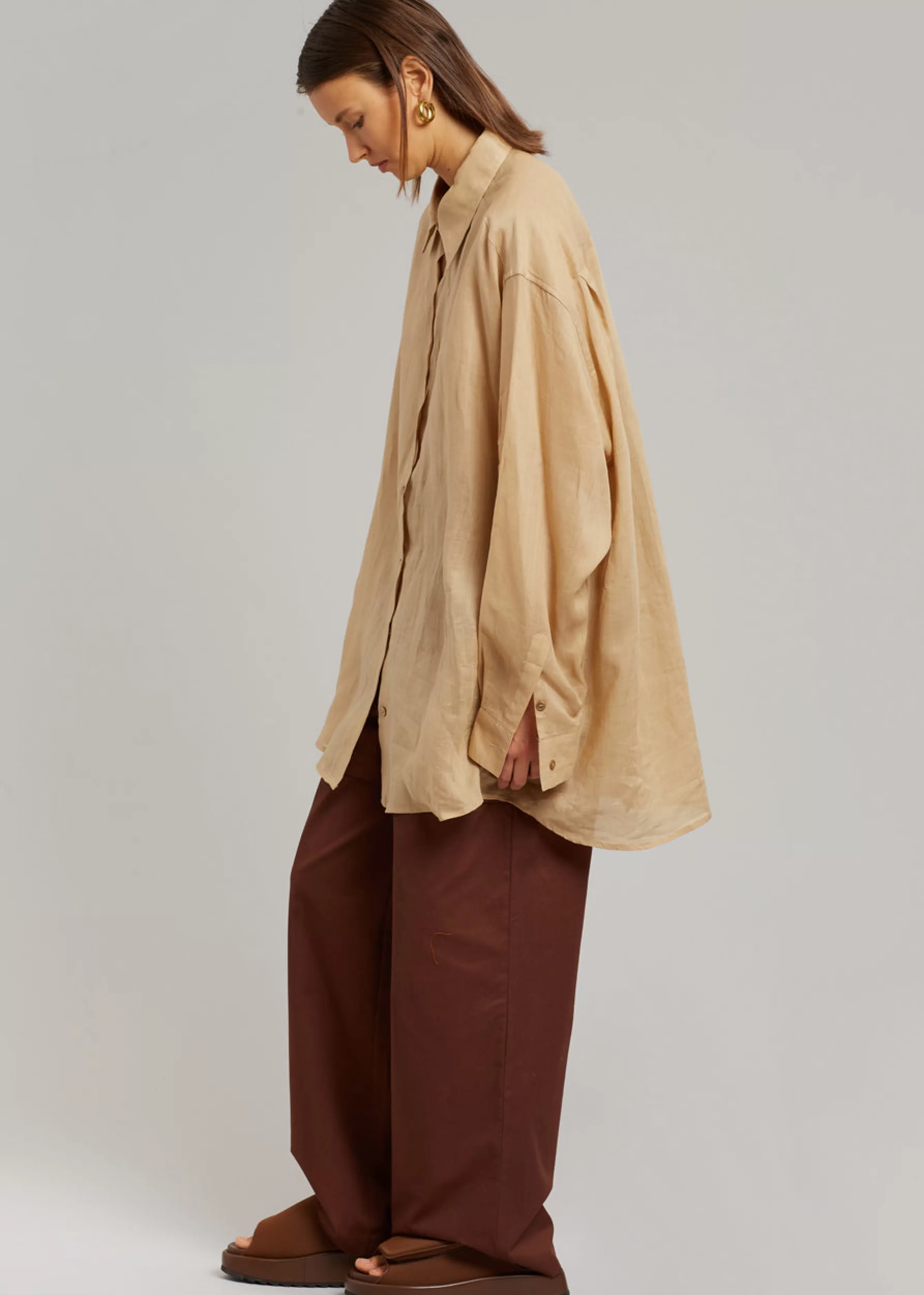 Women The Frankie Shop Marlow Oversized Linen Shirt