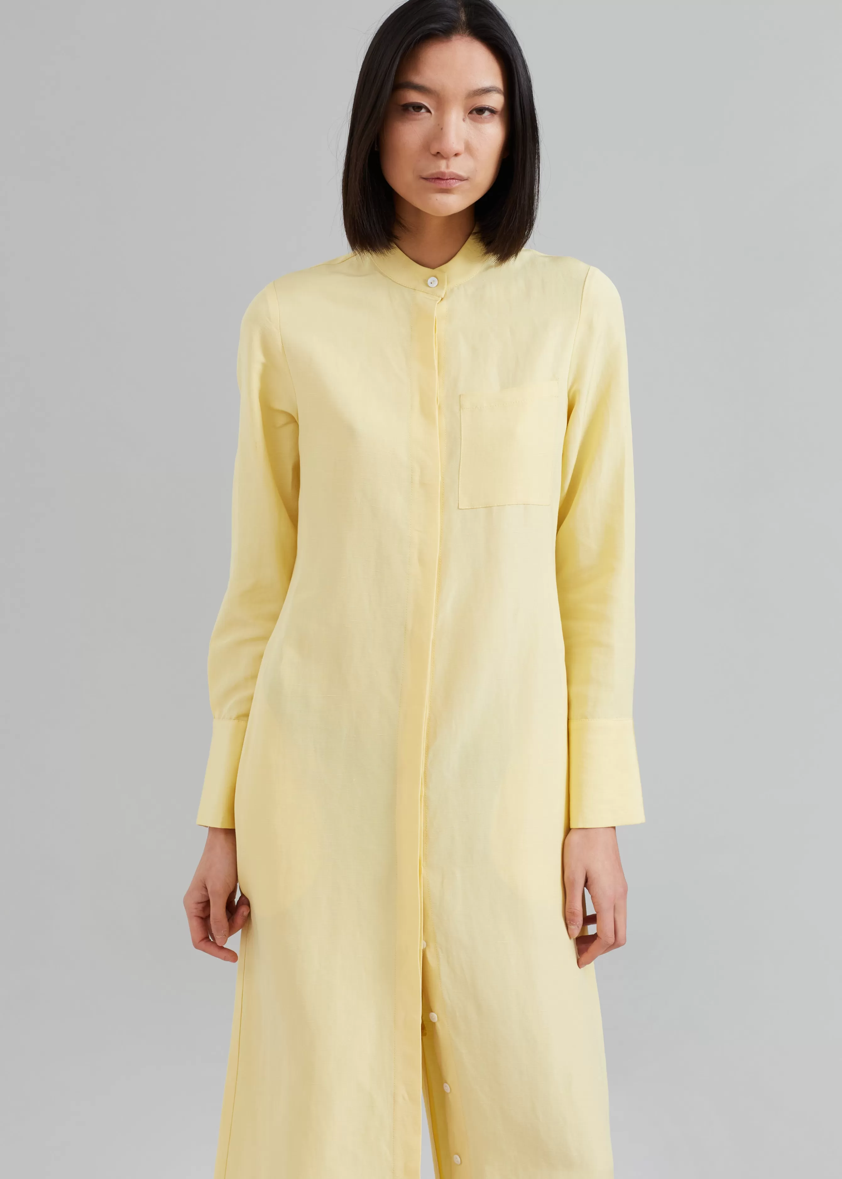 Women The Frankie Shop Matin Collarless Shirt Dress