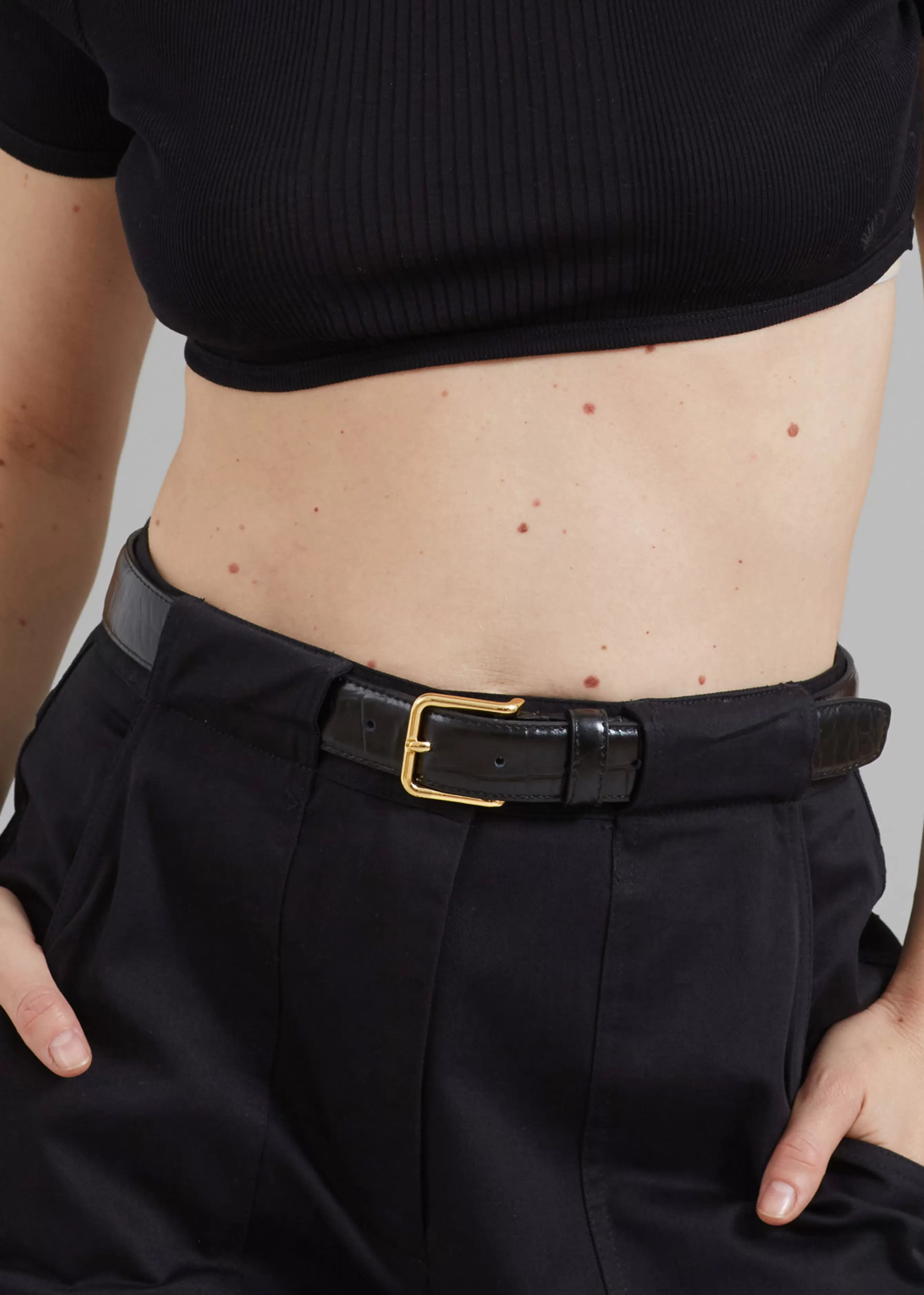 Women The Frankie Shop Norin Croc-Effect Belt