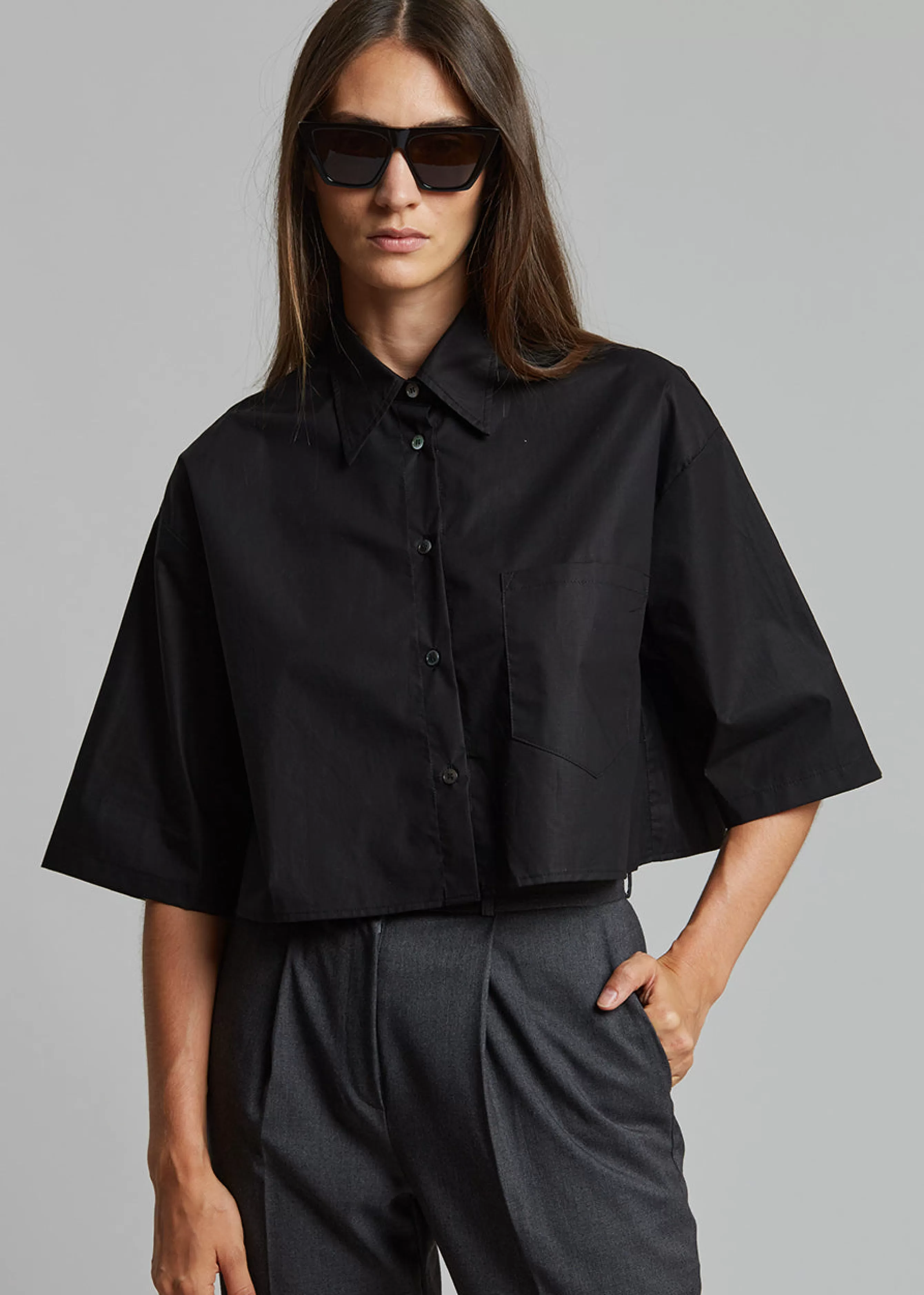 Women The Frankie Shop Odem Cropped Shirt