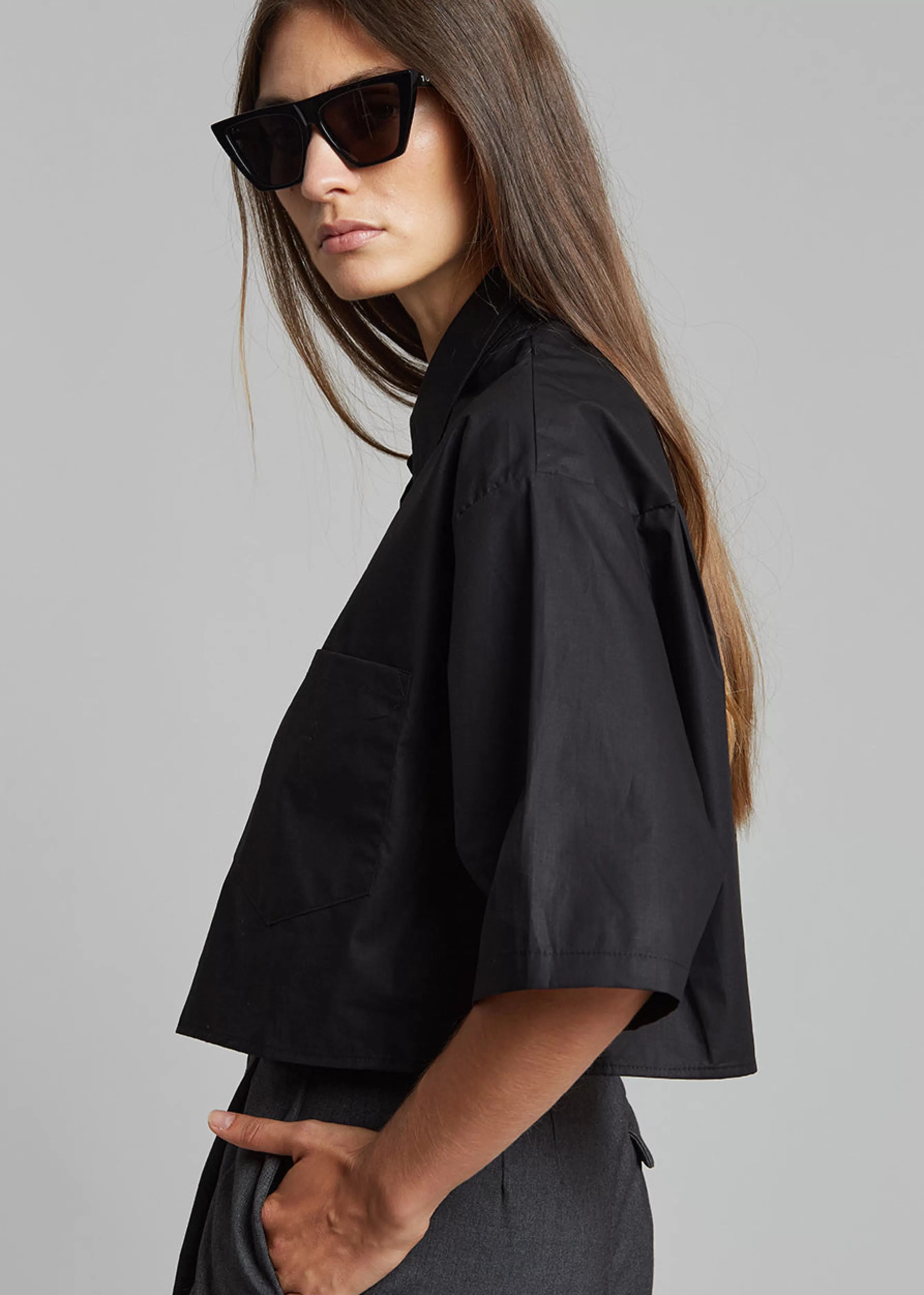 Women The Frankie Shop Odem Cropped Shirt