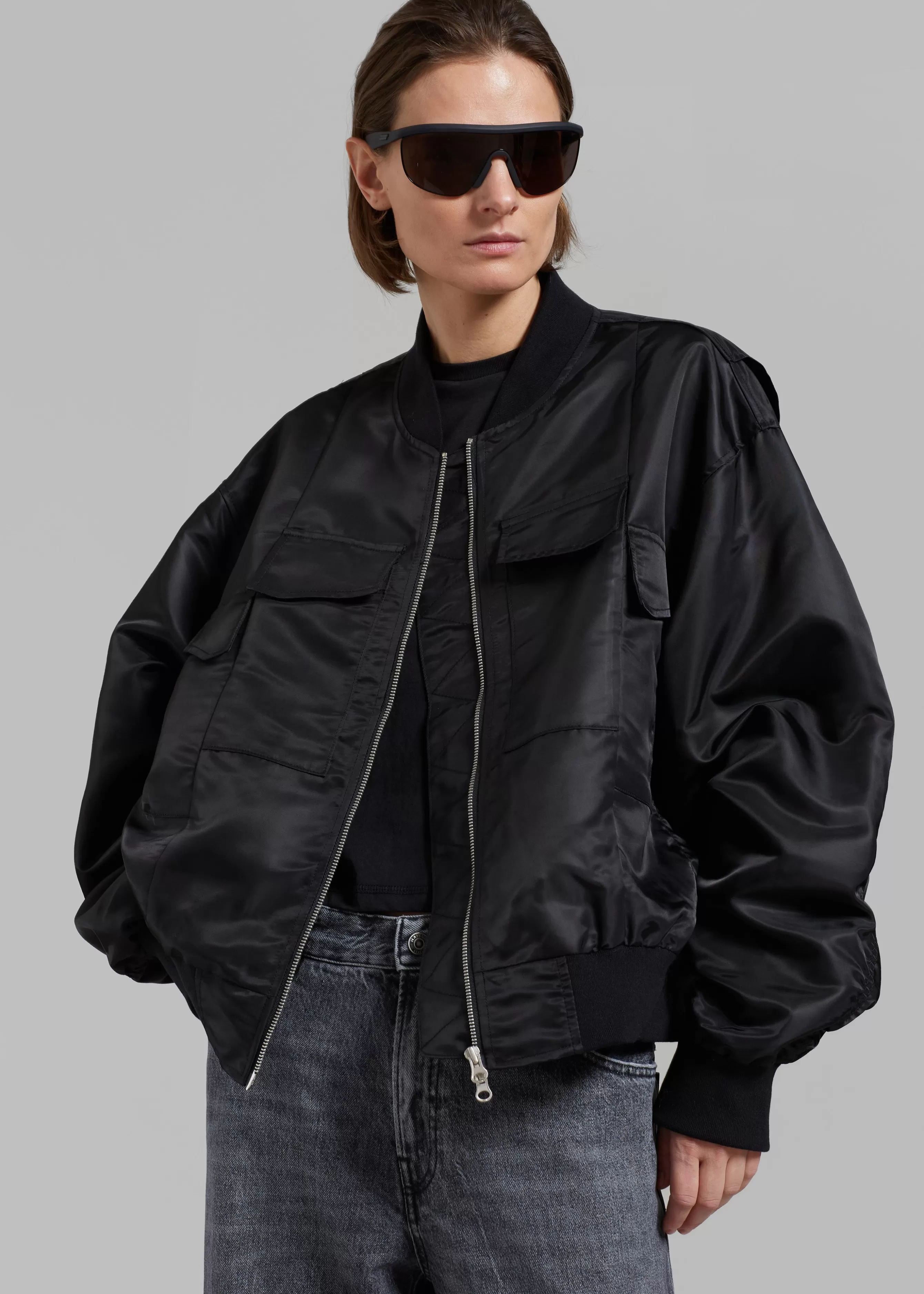 Women The Frankie Shop Onyx Bomber Jacket