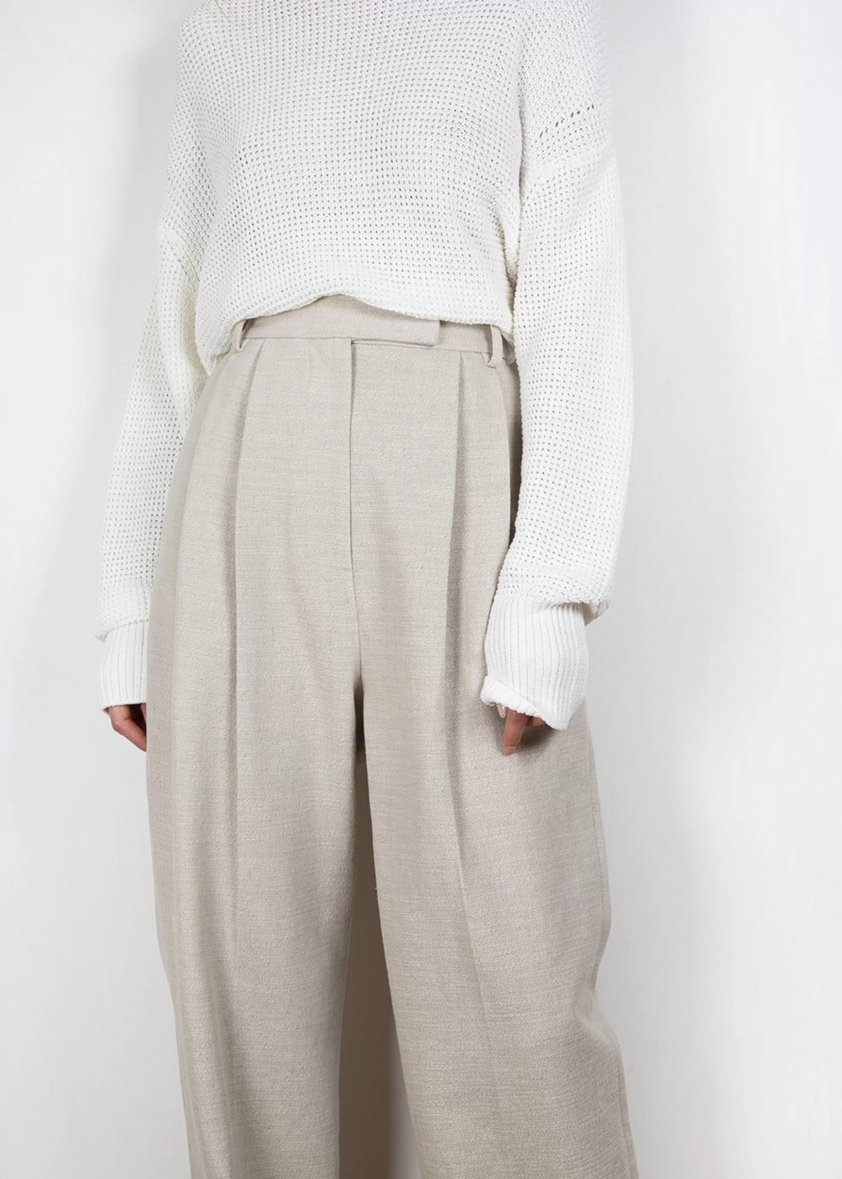 Women The Frankie Shop Pace Pleated Linen Blend Pants