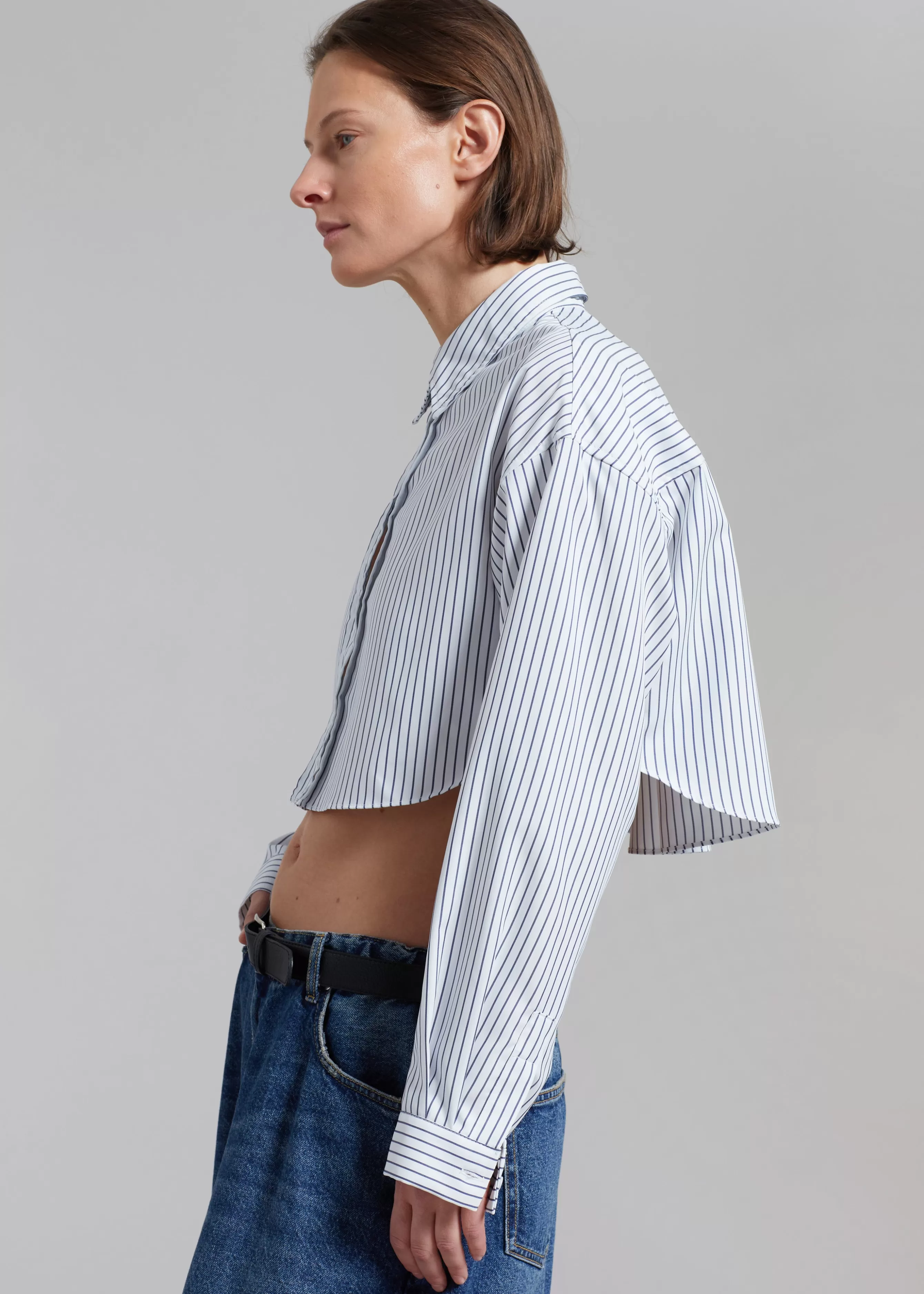 Women The Frankie Shop Palermo White Cropped Shirt