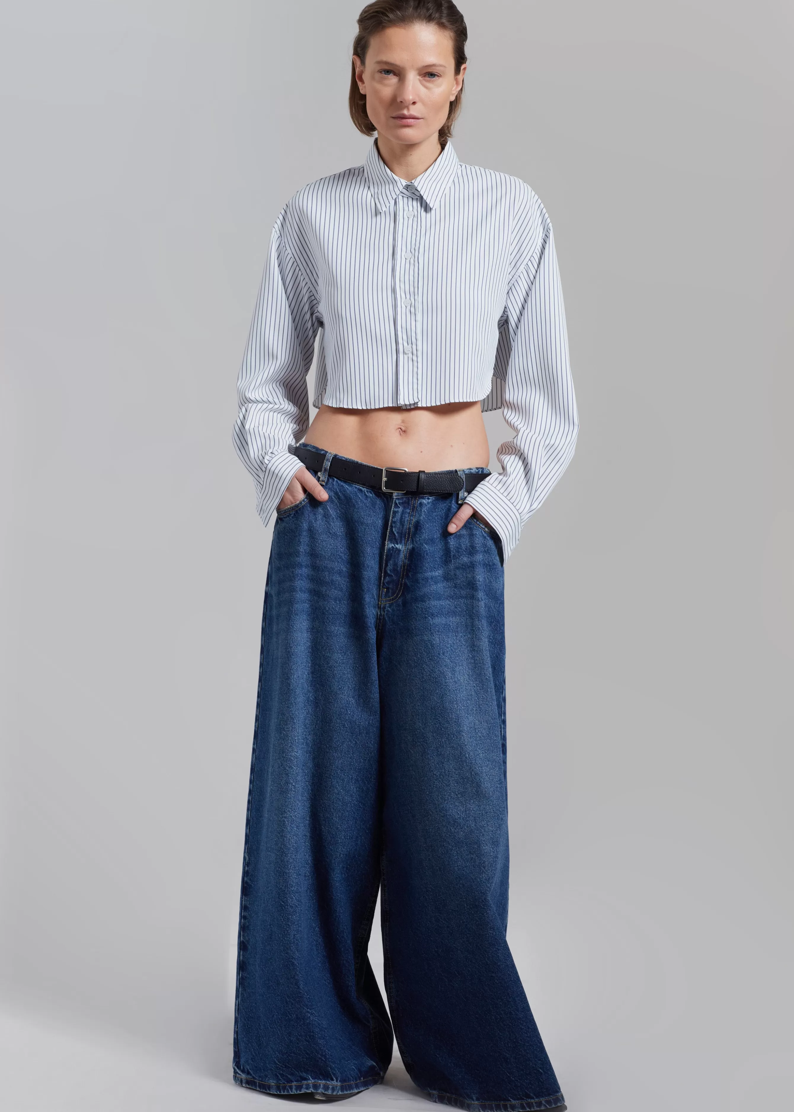 Women The Frankie Shop Palermo White Cropped Shirt