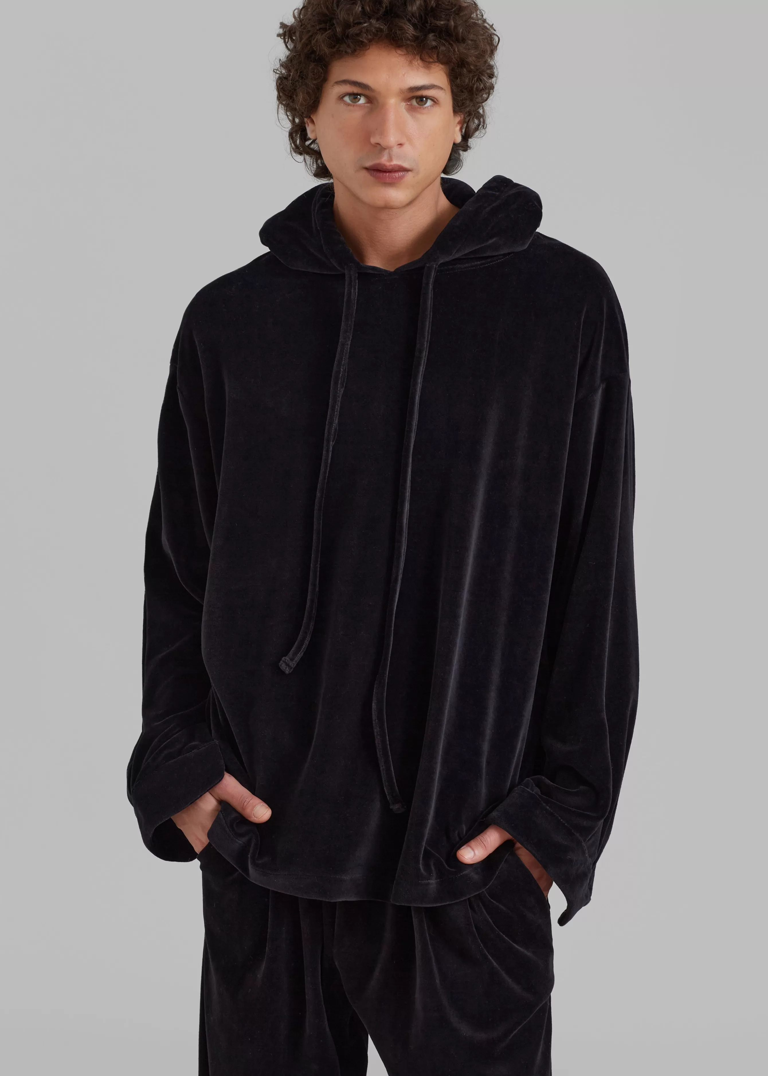 Men The Frankie Shop Pierre Velvet Hoodie