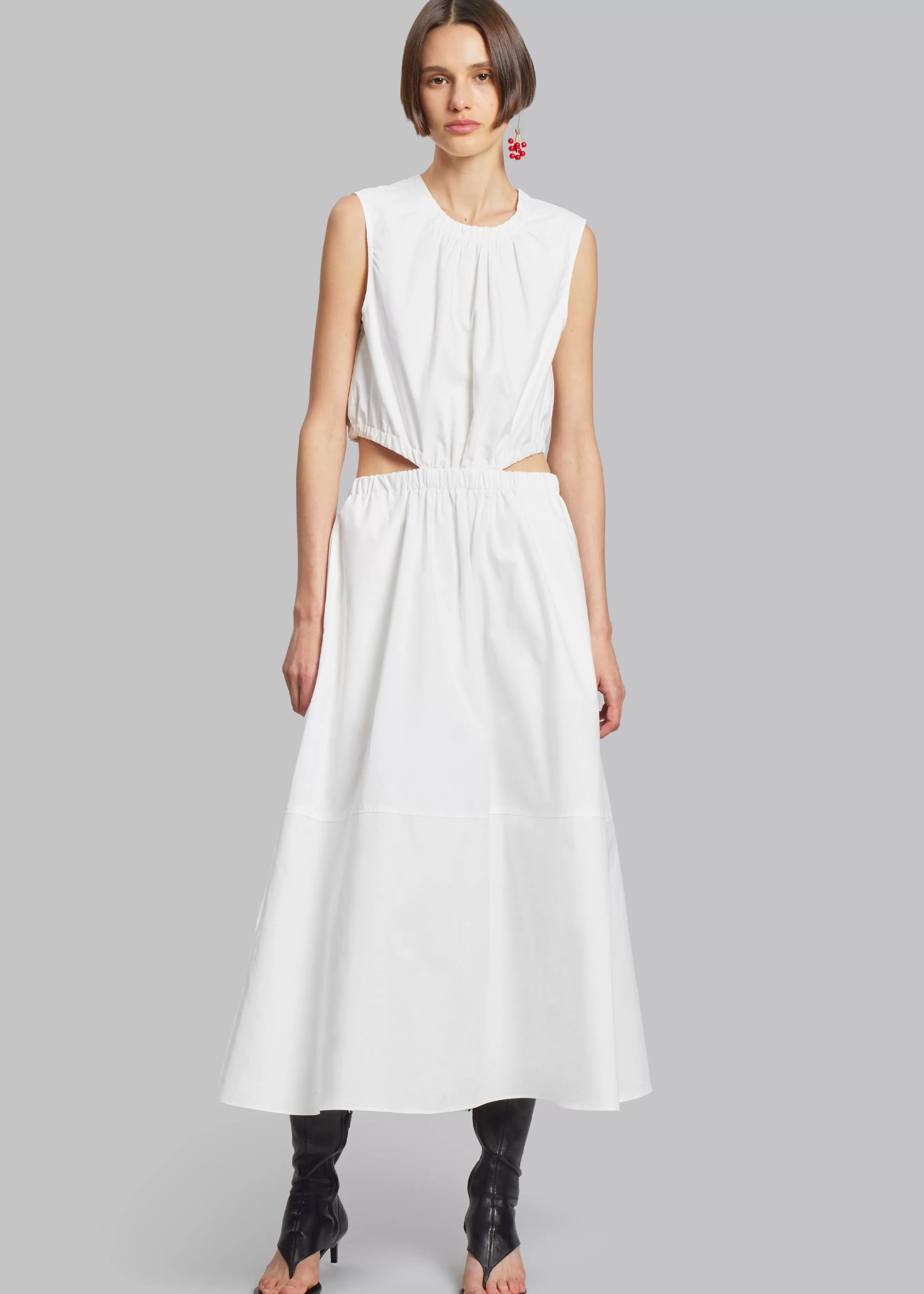 Women The Frankie Shop Proenza Schouler White Label Poplin Cutout Midi Dress