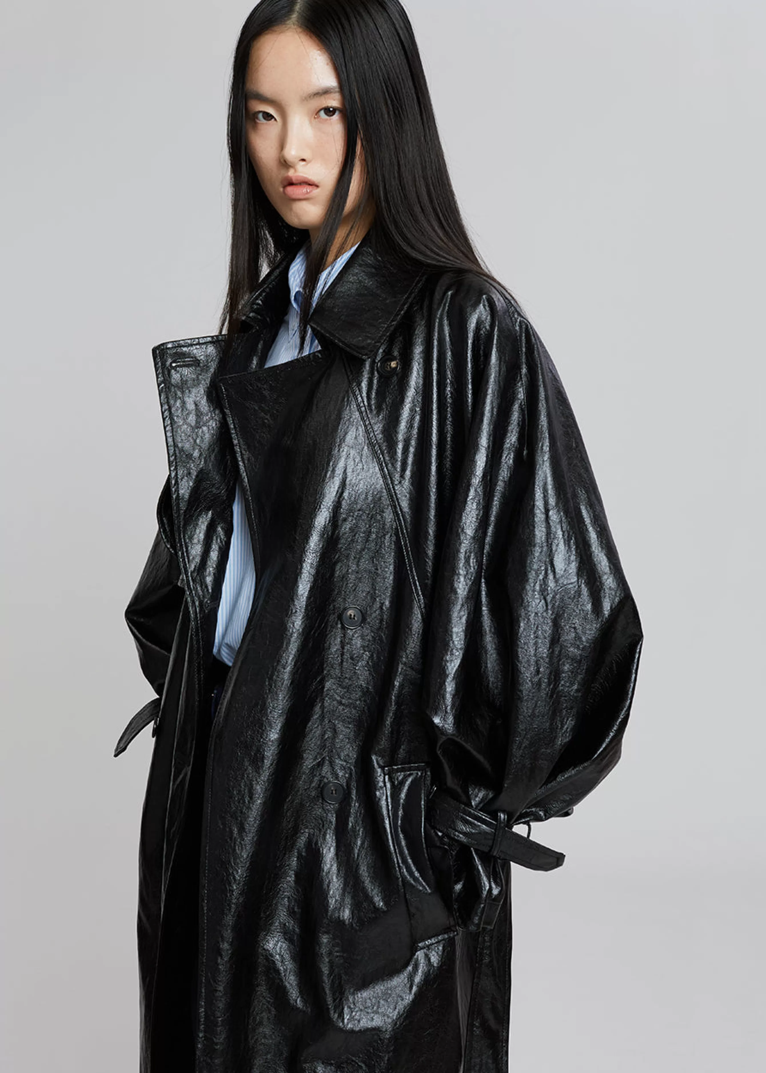 Women The Frankie Shop Reed Faux Leather Trench Coat