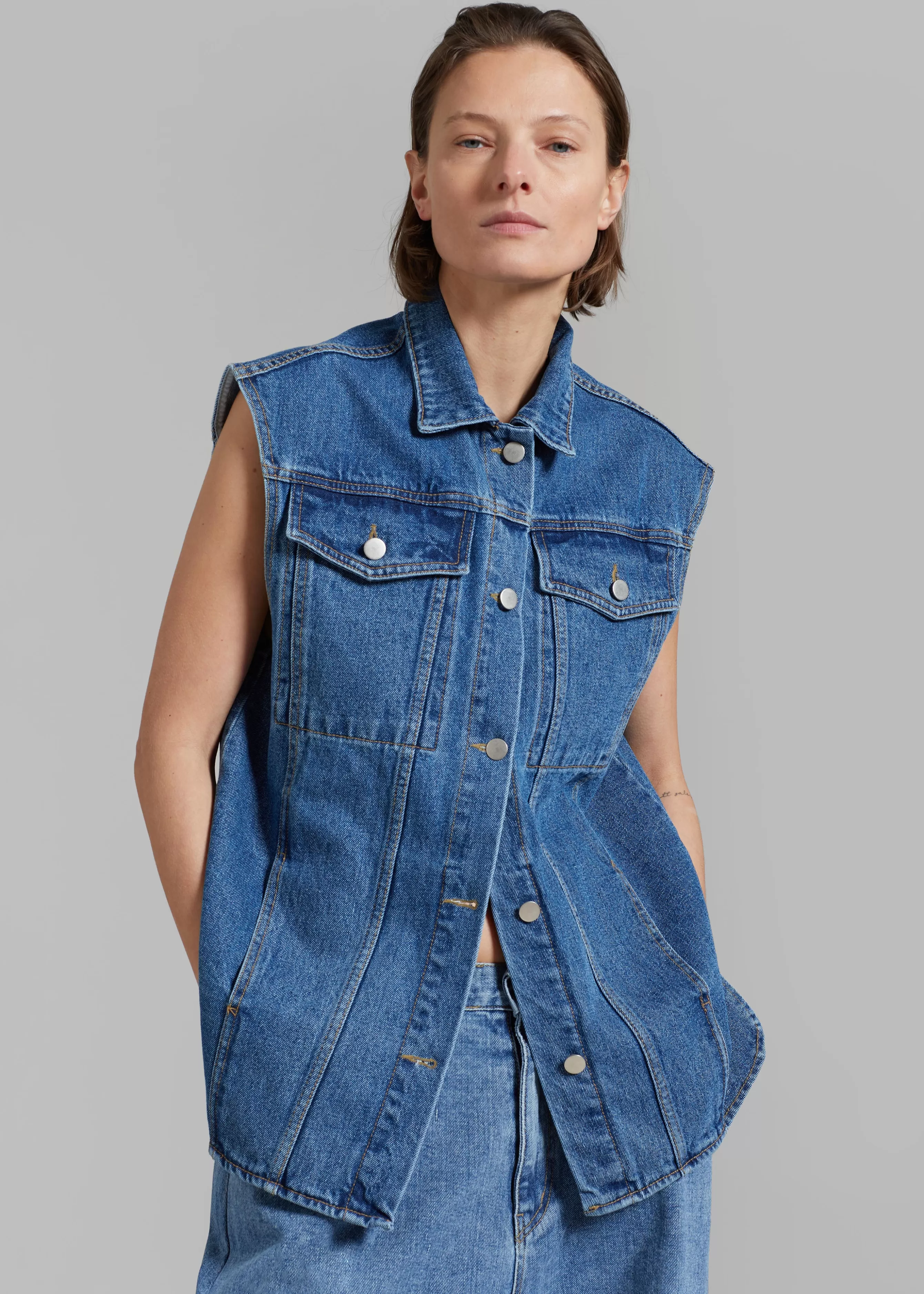 Women The Frankie Shop Reno Denim Vest