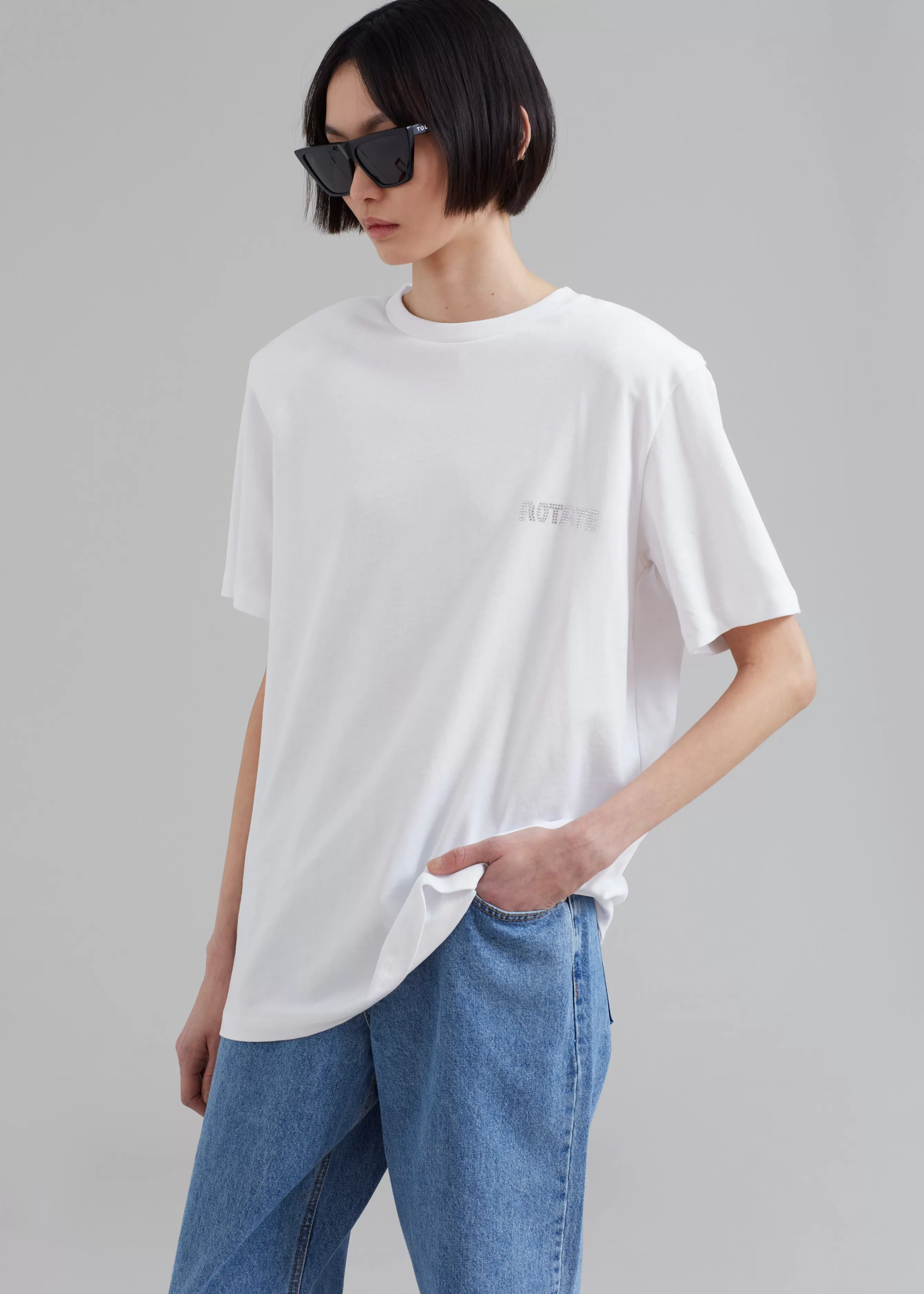 Women The Frankie Shop Rotate Boxy Lasercut T-Shirt