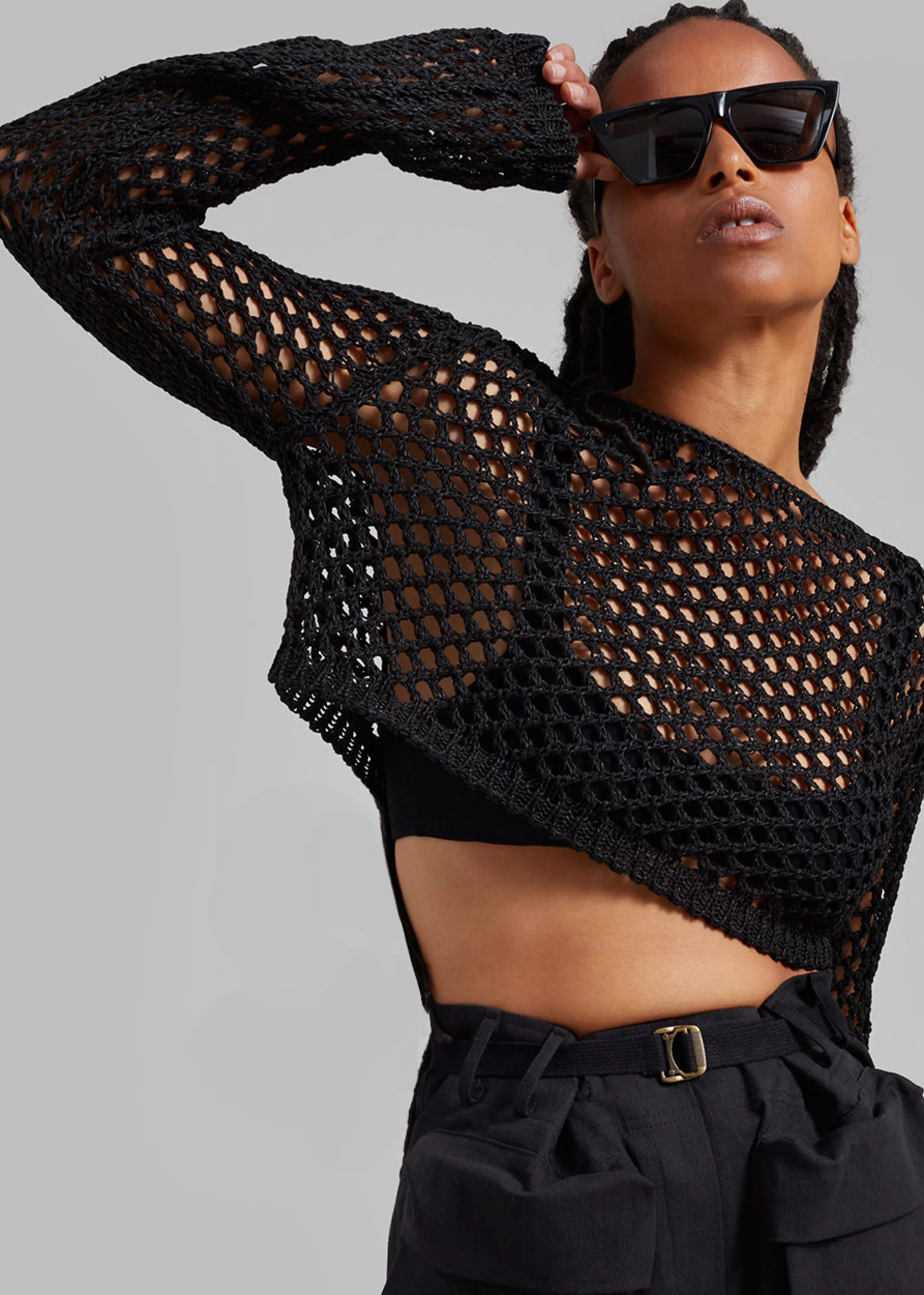 Women The Frankie Shop Safa Crochet Open-Knit Top