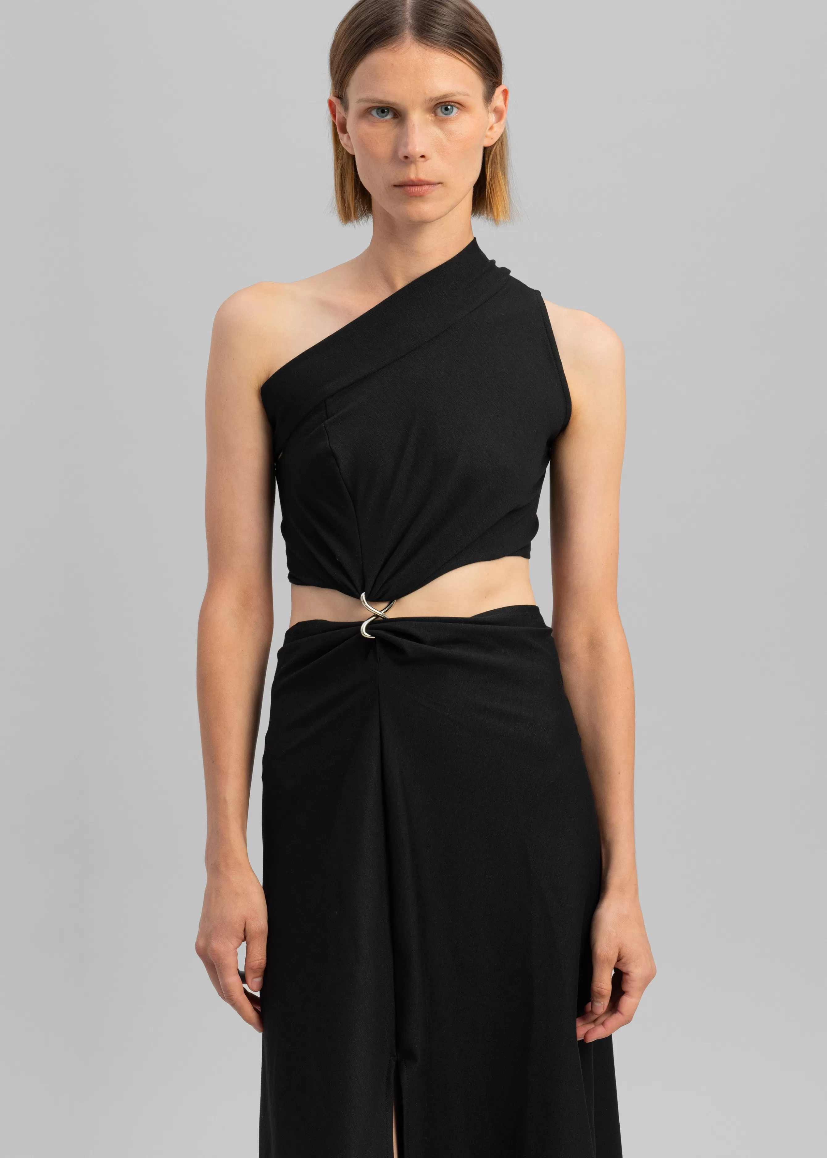 Women The Frankie Shop Sid Neigum Knit One-Shoulder Strap Dress W Hardware Detail