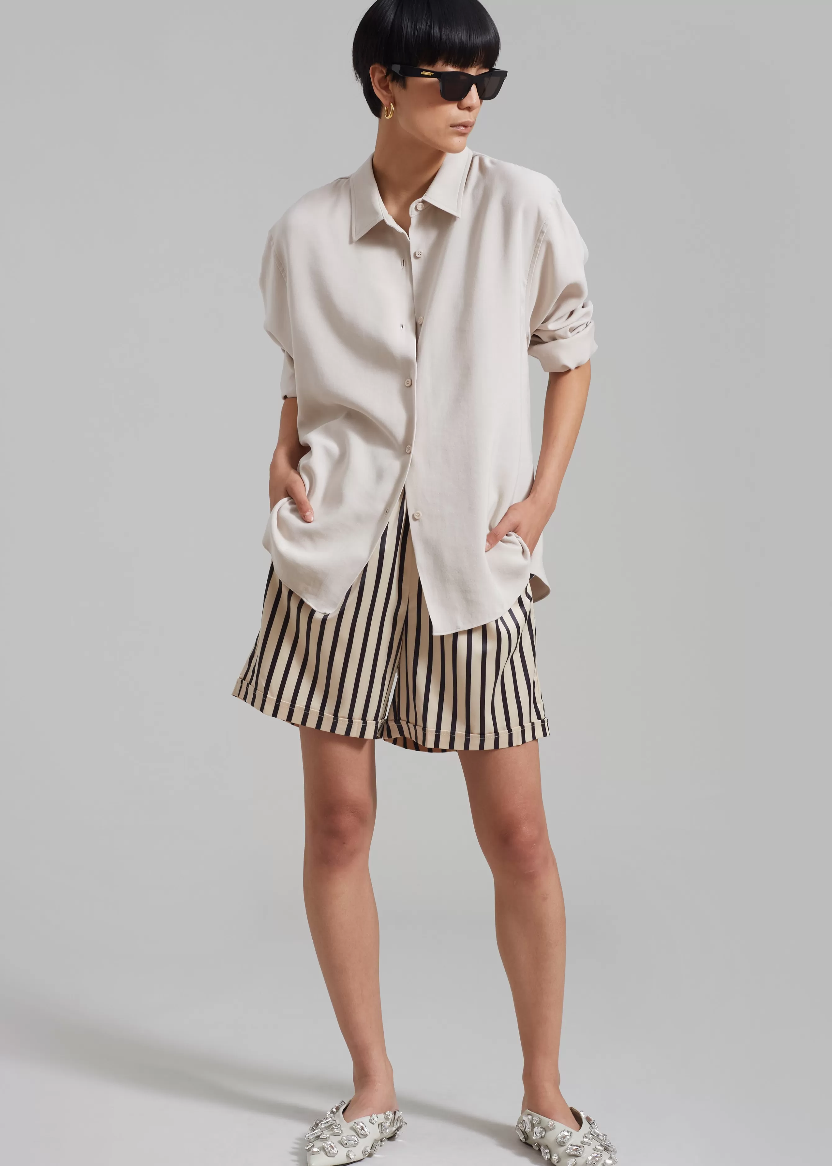 Women The Frankie Shop Solaqua Silk Shorts