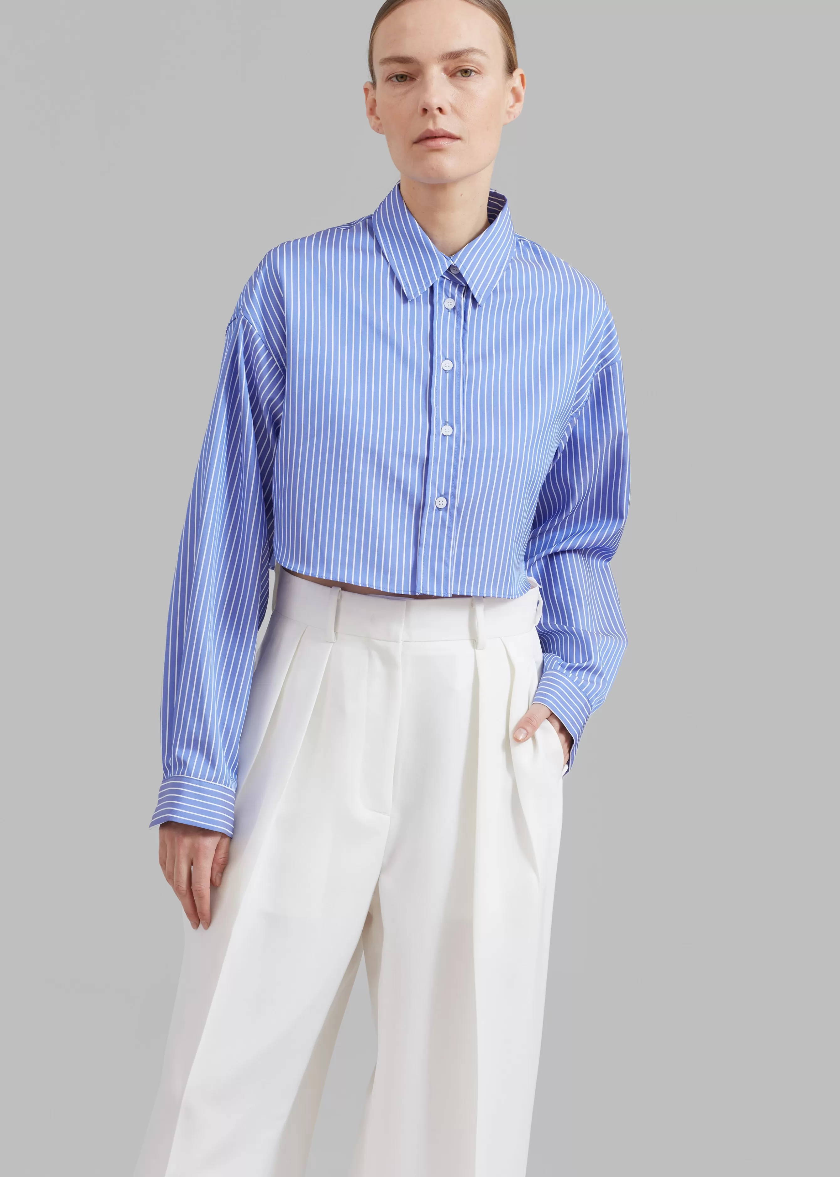 Women The Frankie Shop Steffi Cropped Shirt