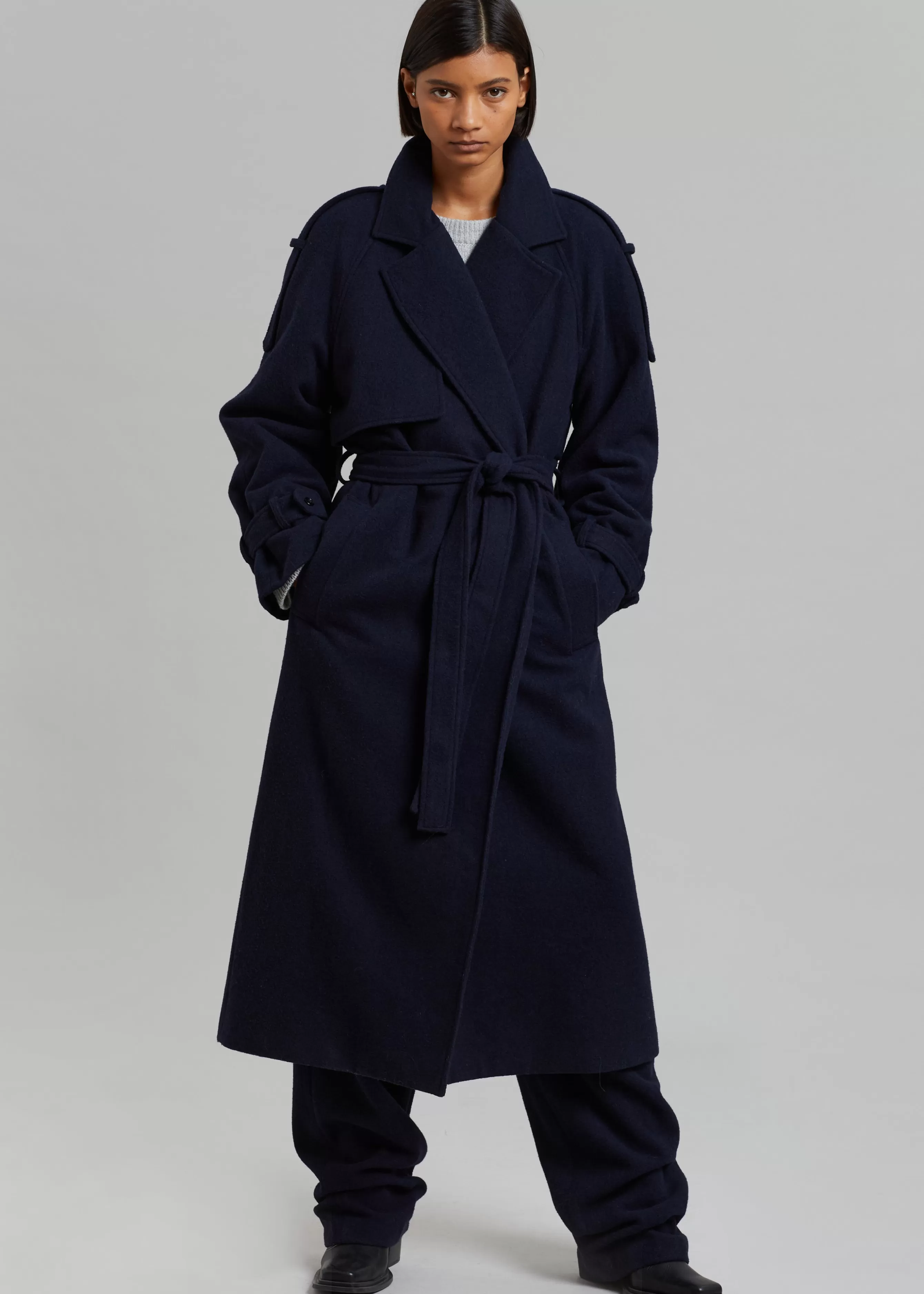 Women The Frankie Shop Suzanne Wool Trench Coat