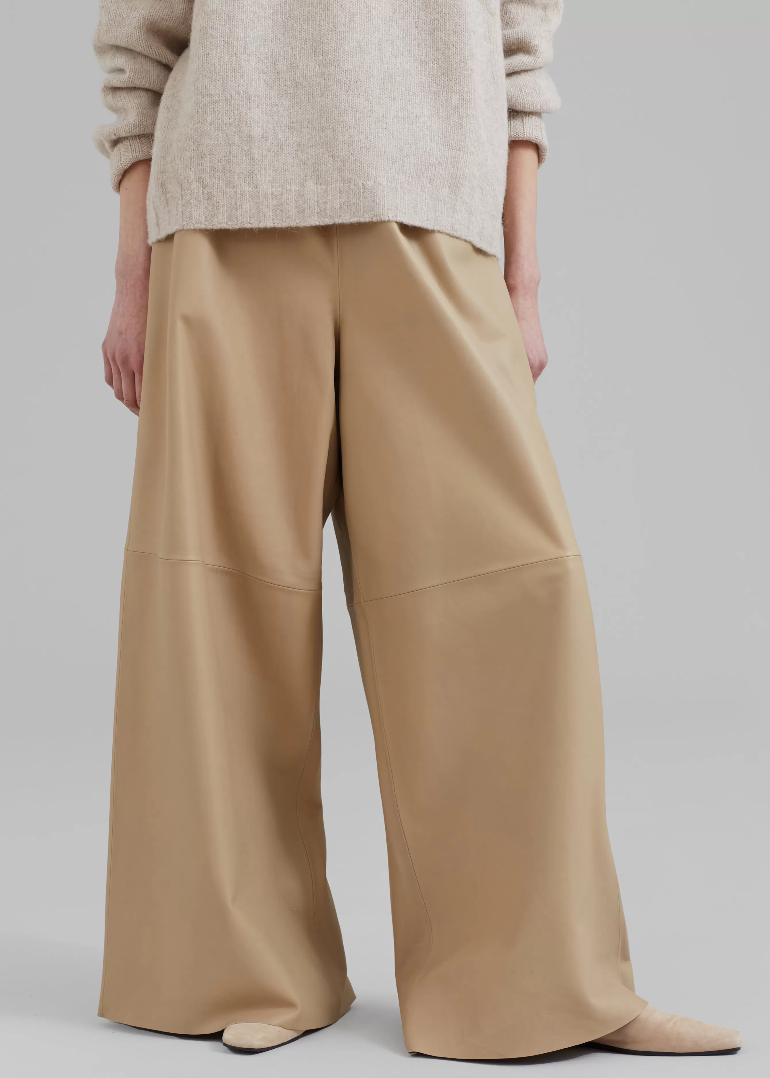 Women The Frankie Shop Sydney Wide Leather Pants