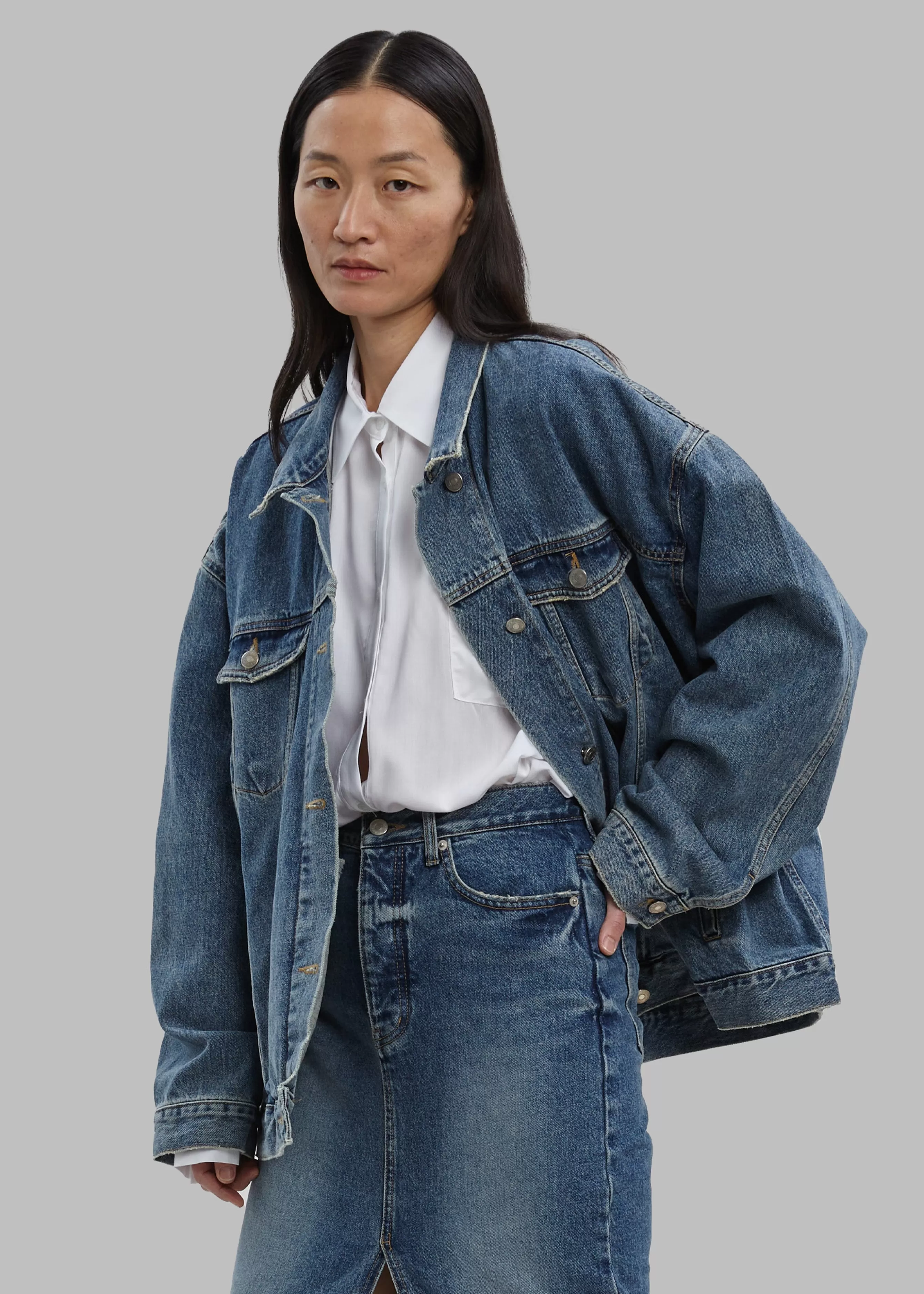 Women The Frankie Shop Texas Boxy Denim Jacket