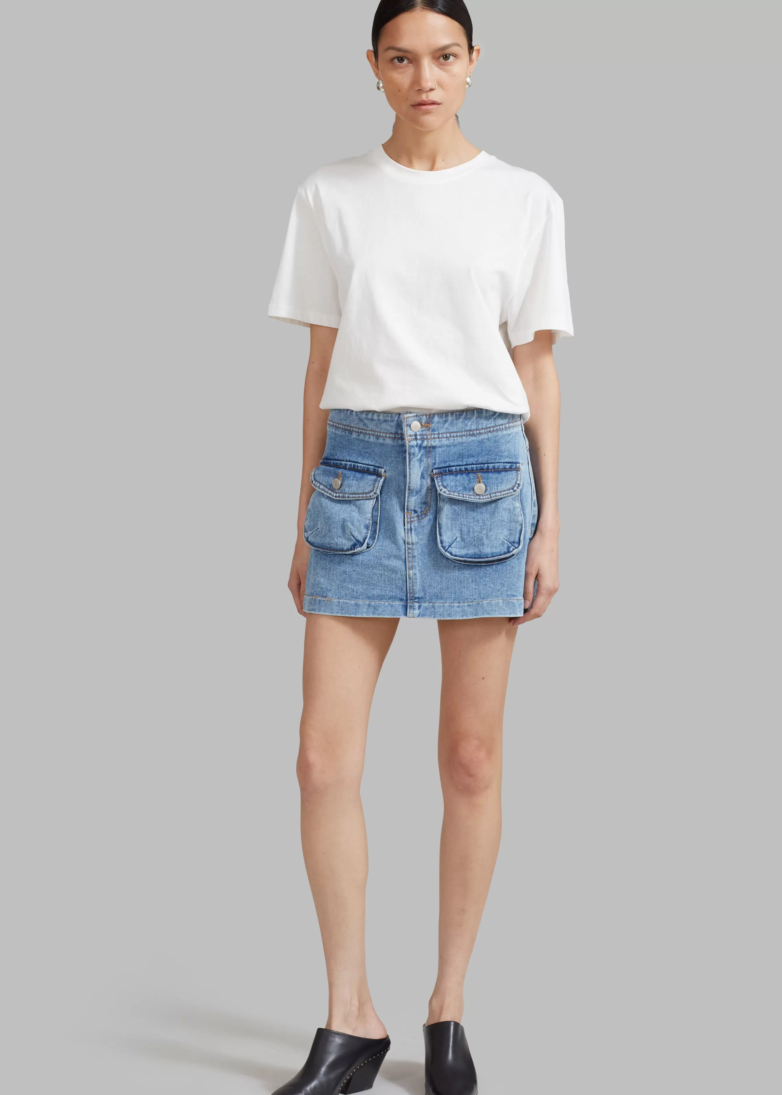 Women The Frankie Shop Thela Pocket Denim Skirt