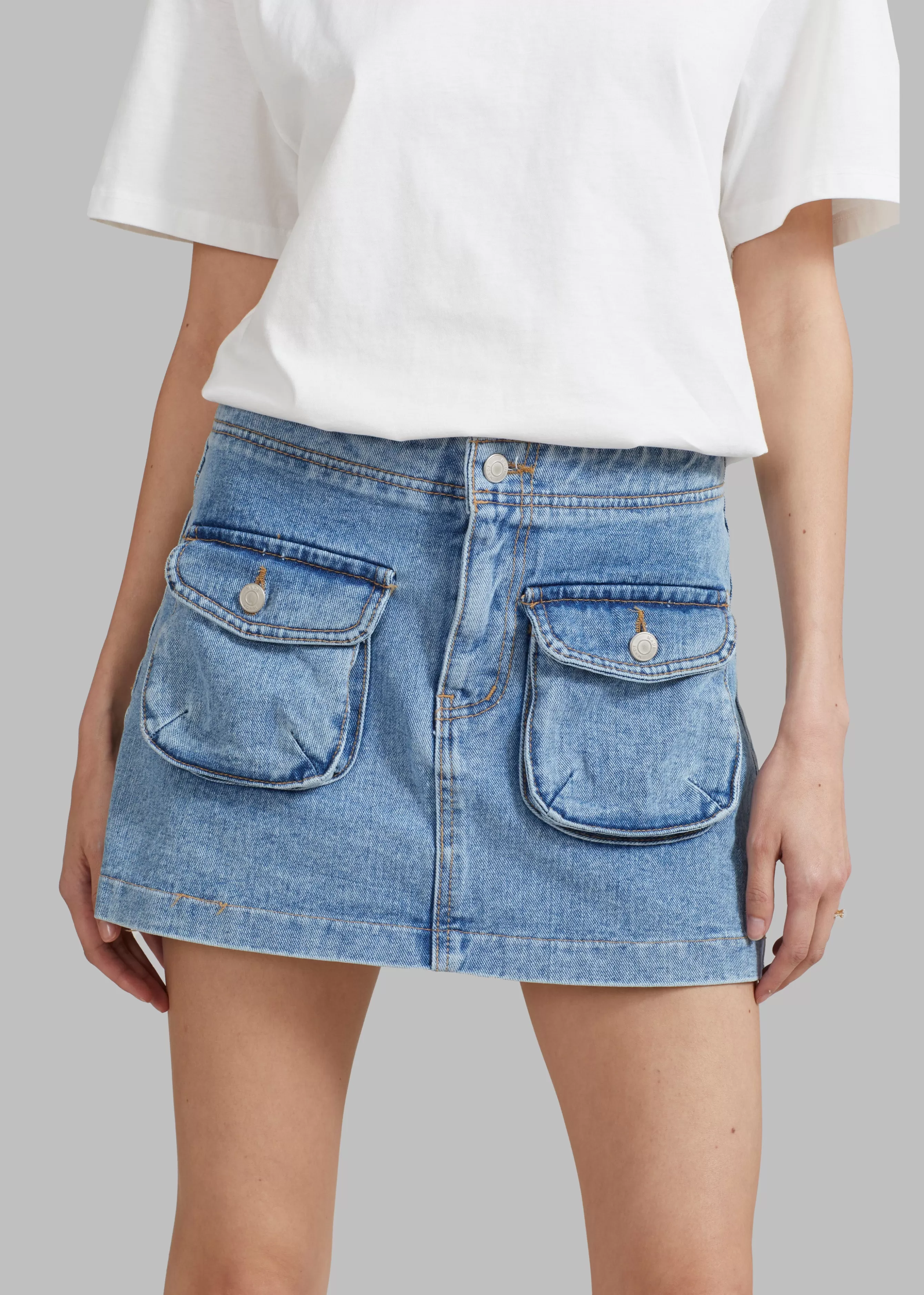 Women The Frankie Shop Thela Pocket Denim Skirt