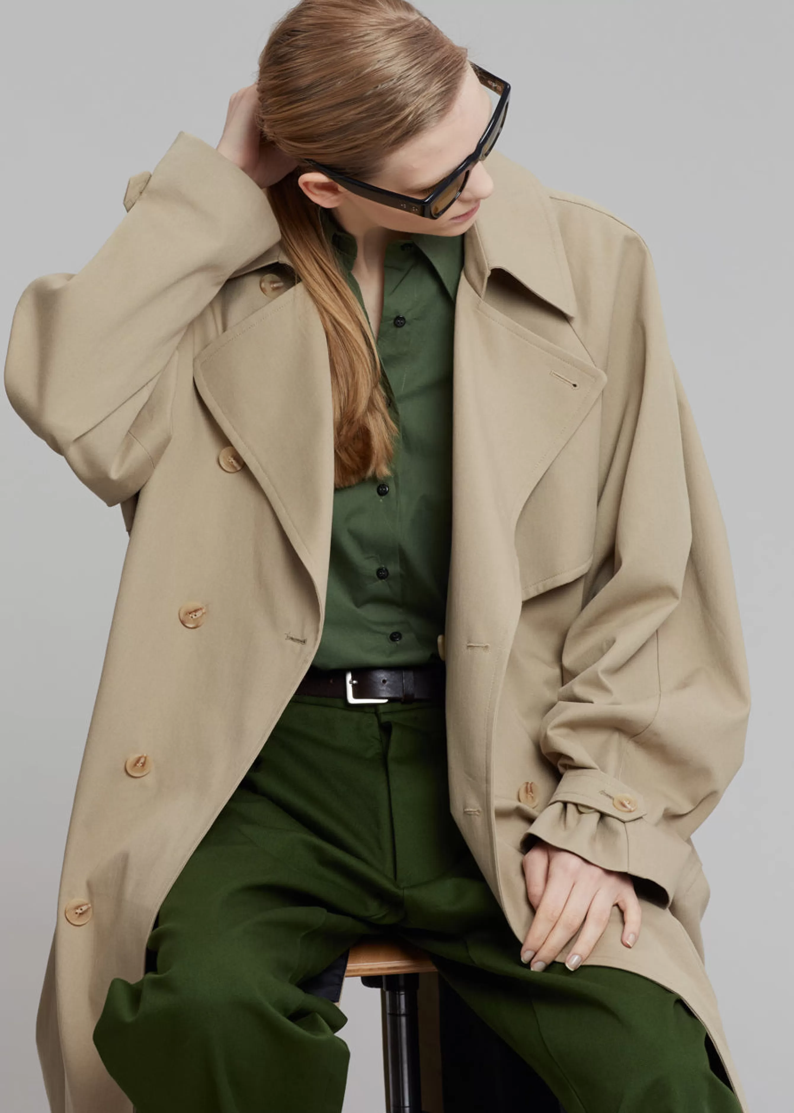 Men The Frankie Shop Umi Belted Trench Coat