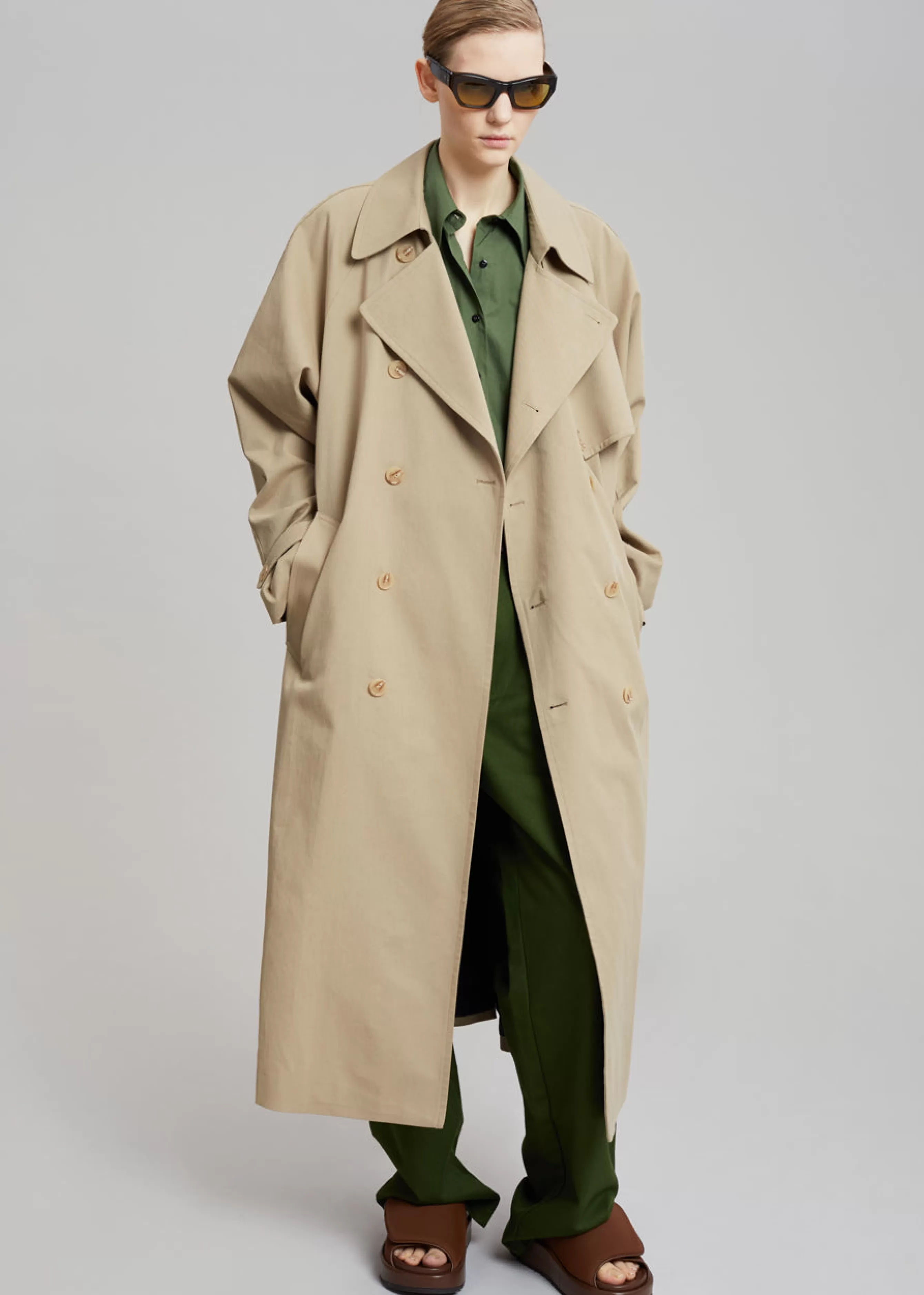 Men The Frankie Shop Umi Belted Trench Coat