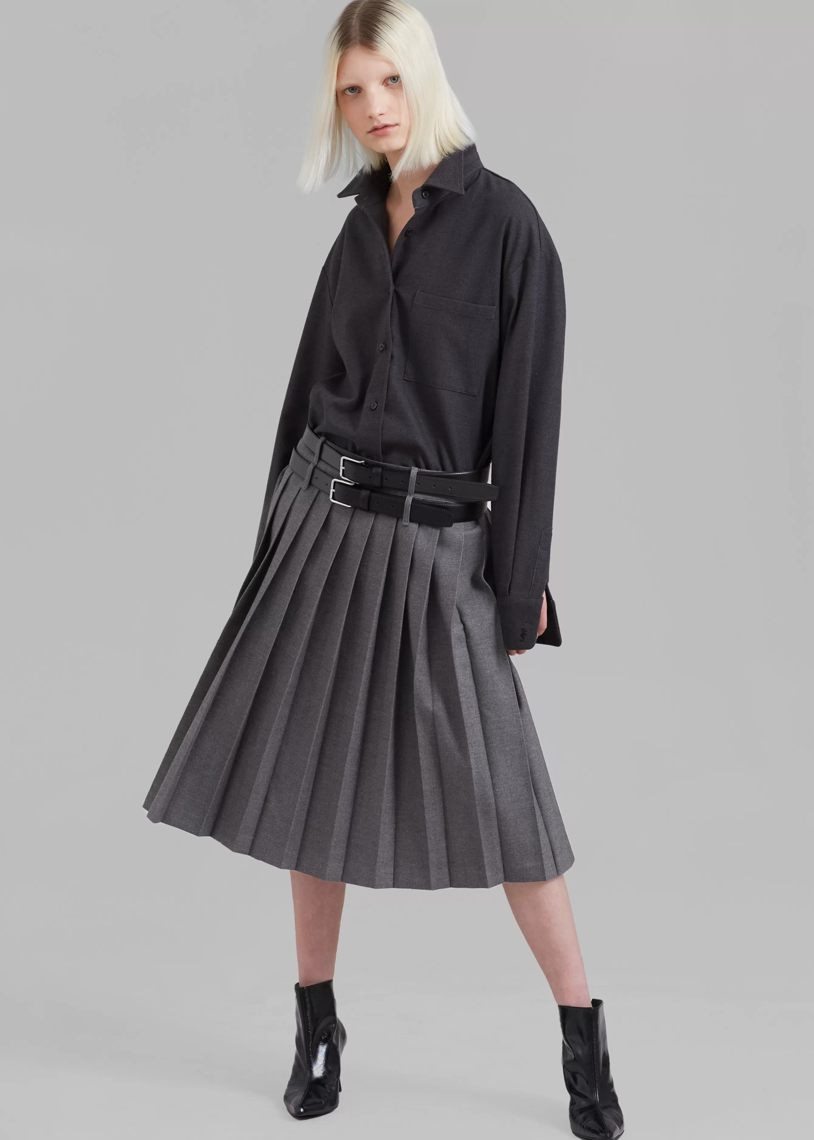 Women The Frankie Shop Wednesday Belted Pleated Skirt